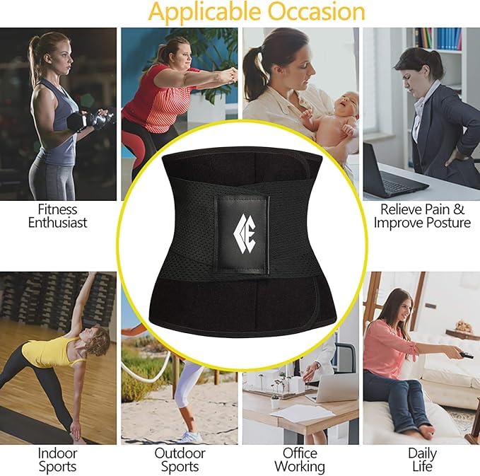 Women's Waist Trainer Belt for Tummy Control & Body Shaping - Adjustable Waist Trimmer for Men & Women - Perfect for Workouts, Postpartum Recovery & Everyday Slimming