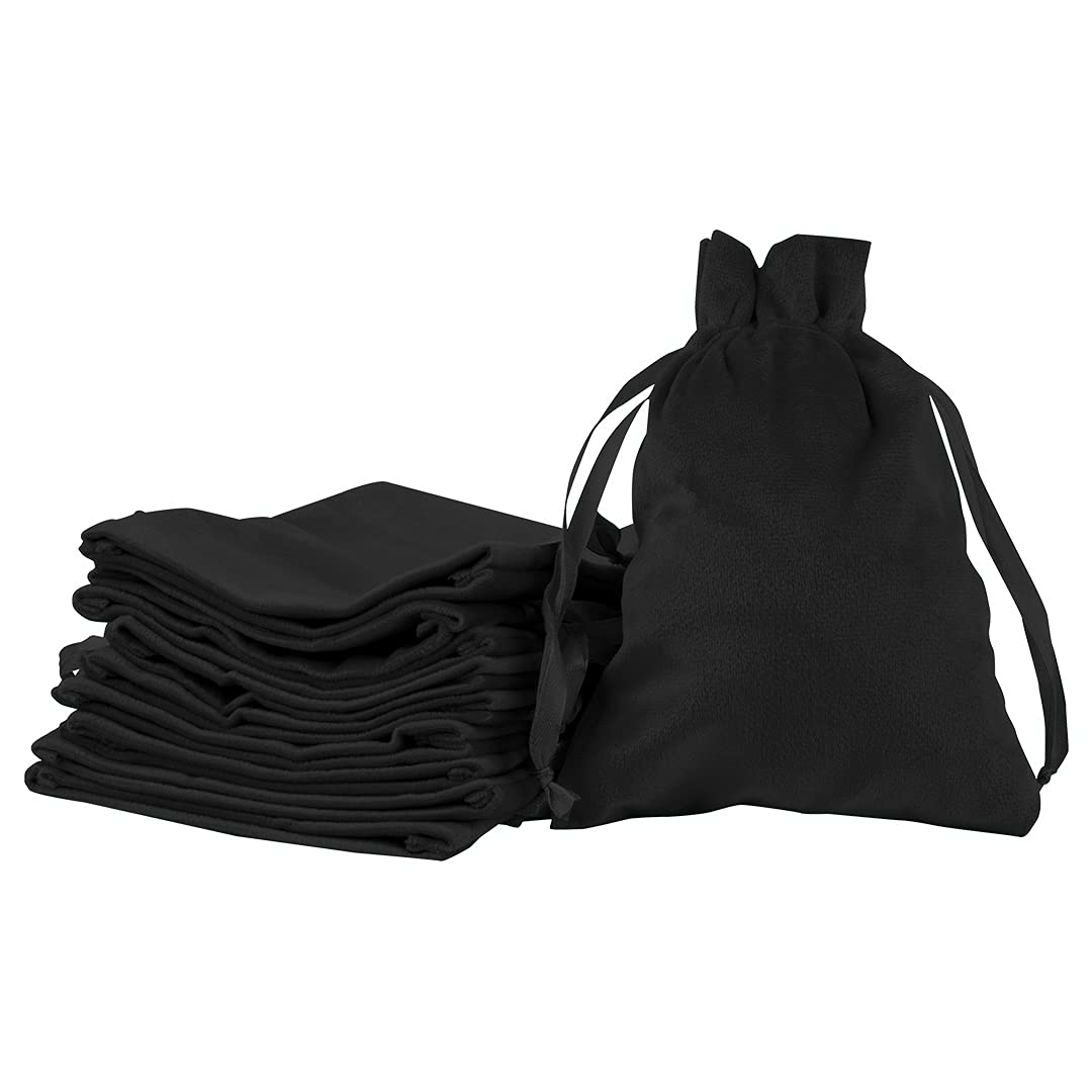 Andaz Press Black Velvet Drawstring Favor Bags - 25 Pack 5