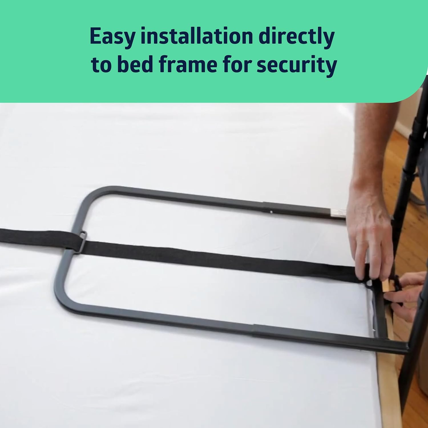 Adjustable Bed Assist Bar for Elderly & Disabled - Sturdy Support Rail for Safe Transfer, Sitting & Standing - Home & Hospital Use