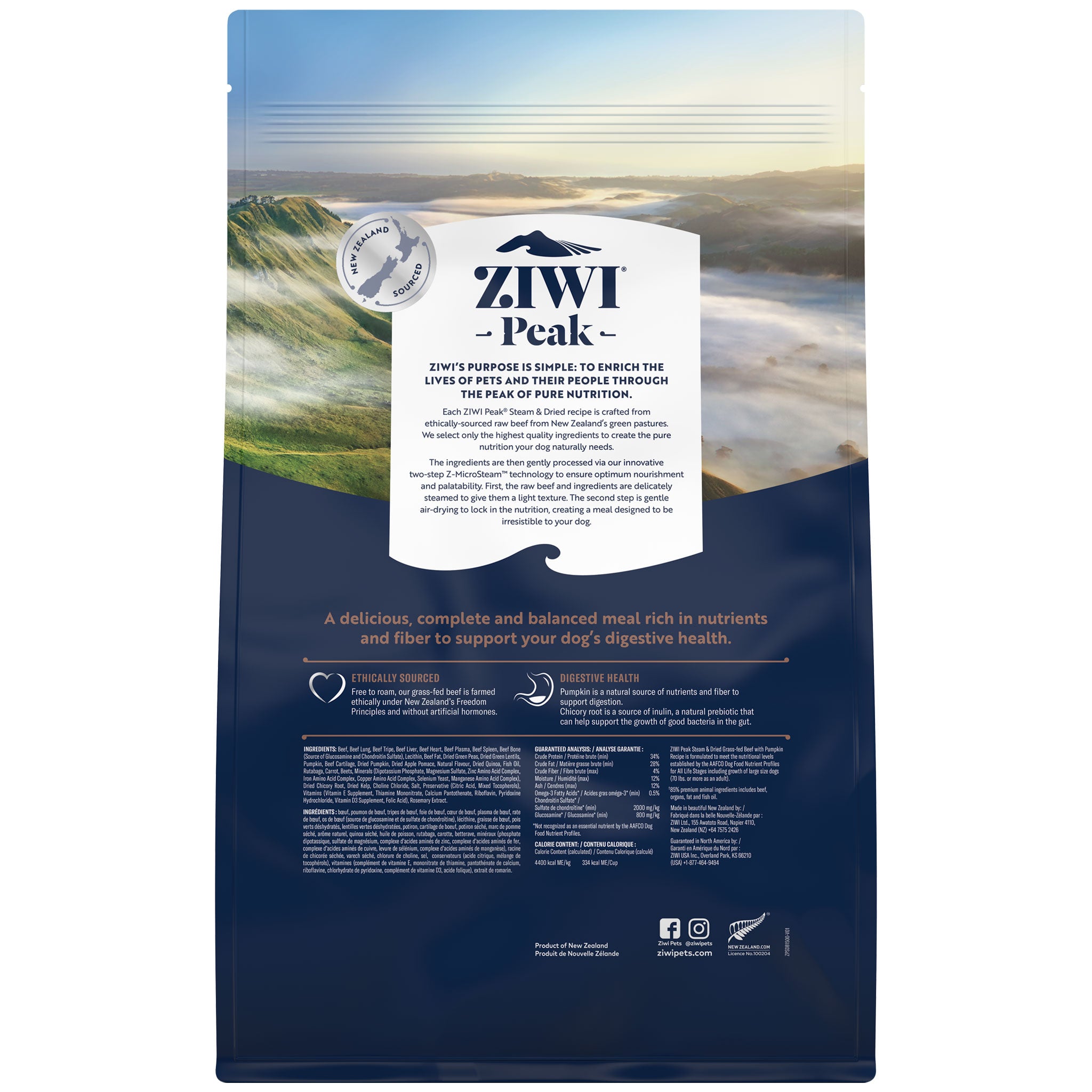 Ziwi Peak Air-Dried Beef Dog Food - High Protein Grain-Free Natural Dog Food for All Breeds & Ages - Perfect for Training, Travel & Everyday Meals