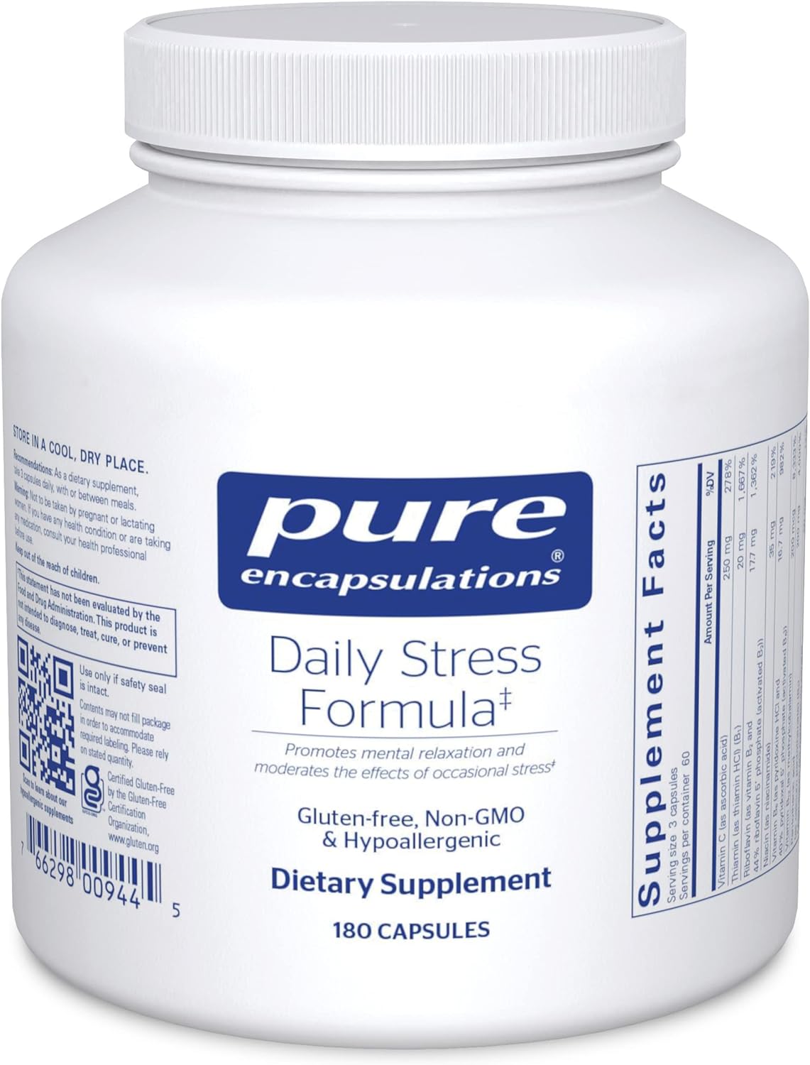 Pure Encapsulations Daily Stress Formula Supplement - Natural Stress Relief & Mood Support for Adults - Perfect for Work, Travel & Daily Life