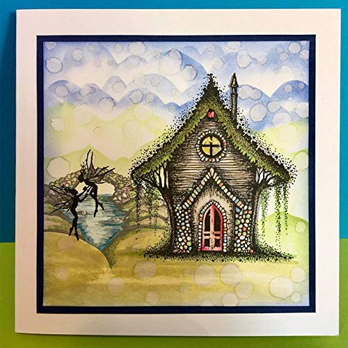 2pcs Jungle Fairy Girl & Mermaid Clear Stamps Set for Card Making, Scrapbooking, DIY Crafts - Forest Cabin Design for Handmade Cards, Photo Albums, Embossing & Paper Decorations - Perfect for Birthday Invitations, Wedding Stationery & Memory Books
