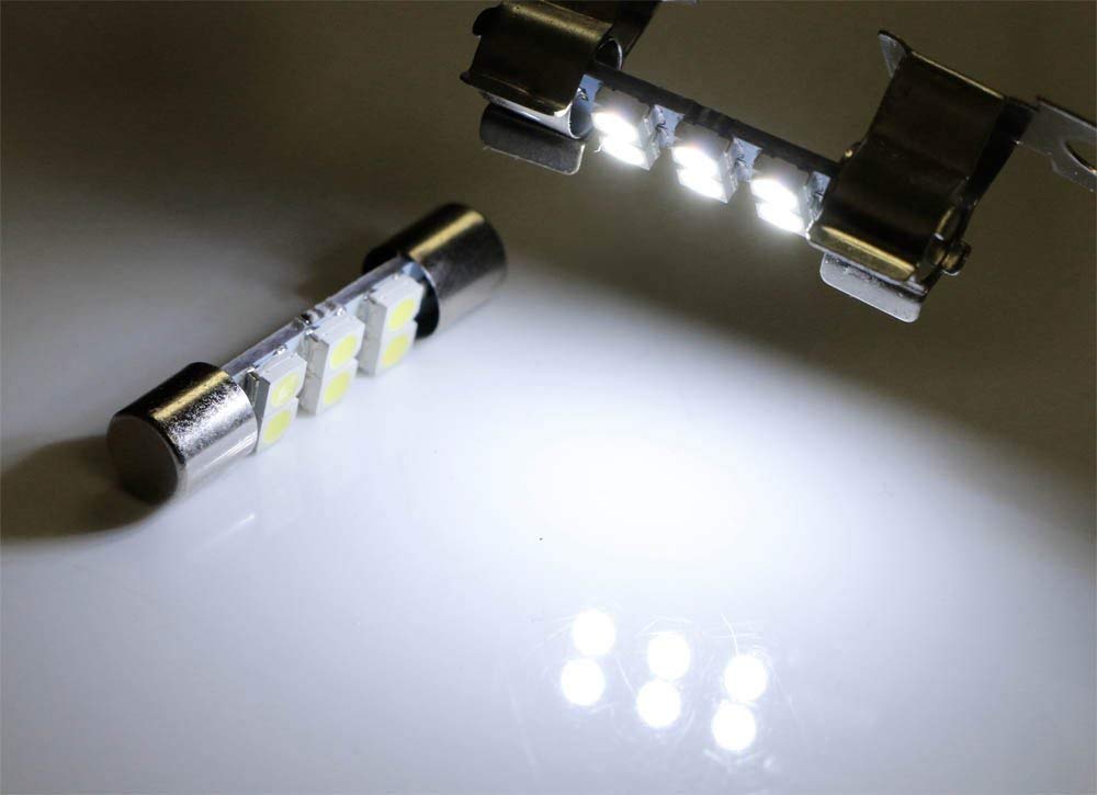 4-Piece White 6 SMD 29mm 6641 LED Bulbs - Replacement Lights for Car Sun Visor Vanity Mirror - Perfect for Interior Lighting, Night Driving, and Makeup Application