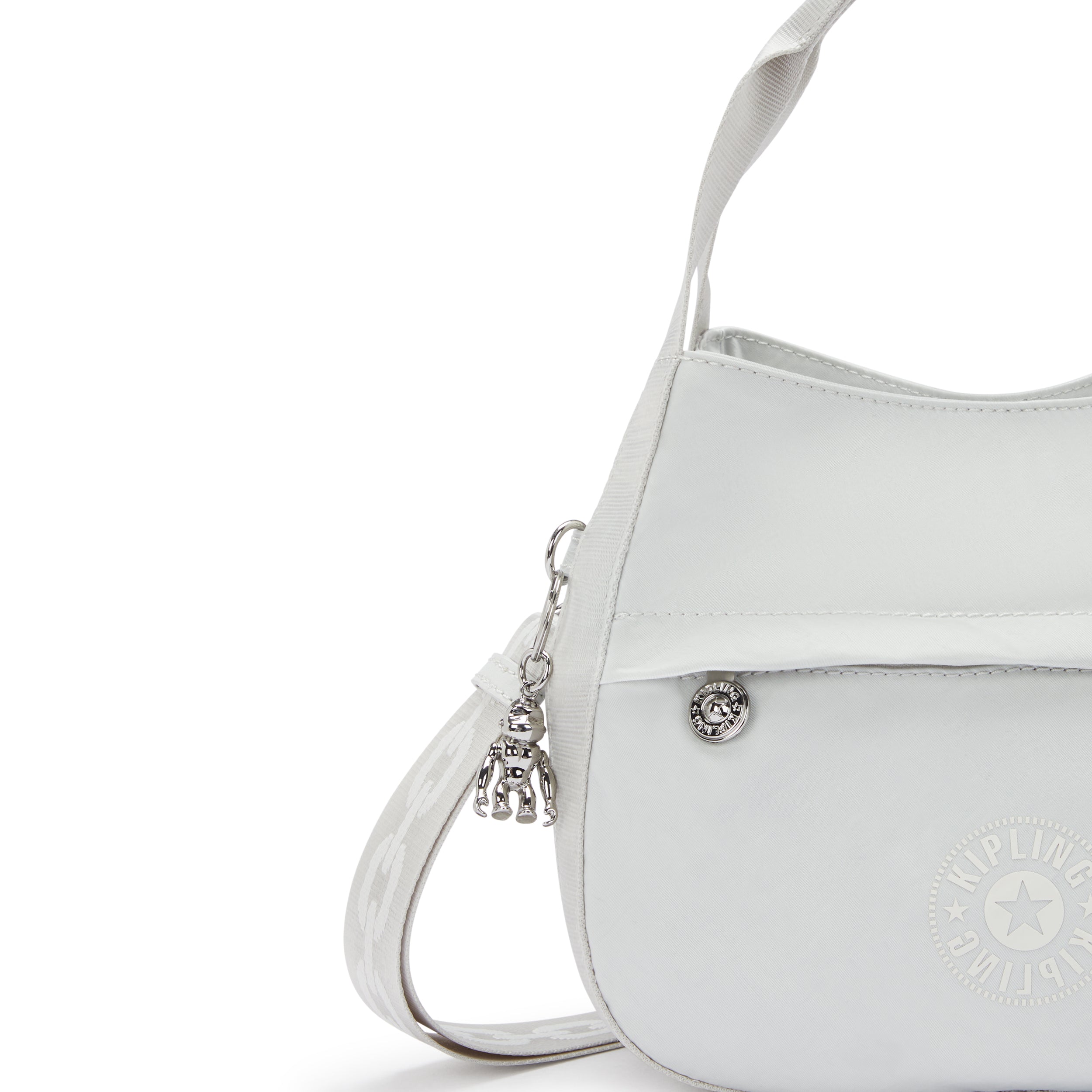 Kipling Bahar Satin Shoulder Bag - Silver Night | Stylish Crossbody Purse for Women | Perfect for Work, Travel & Evening Out