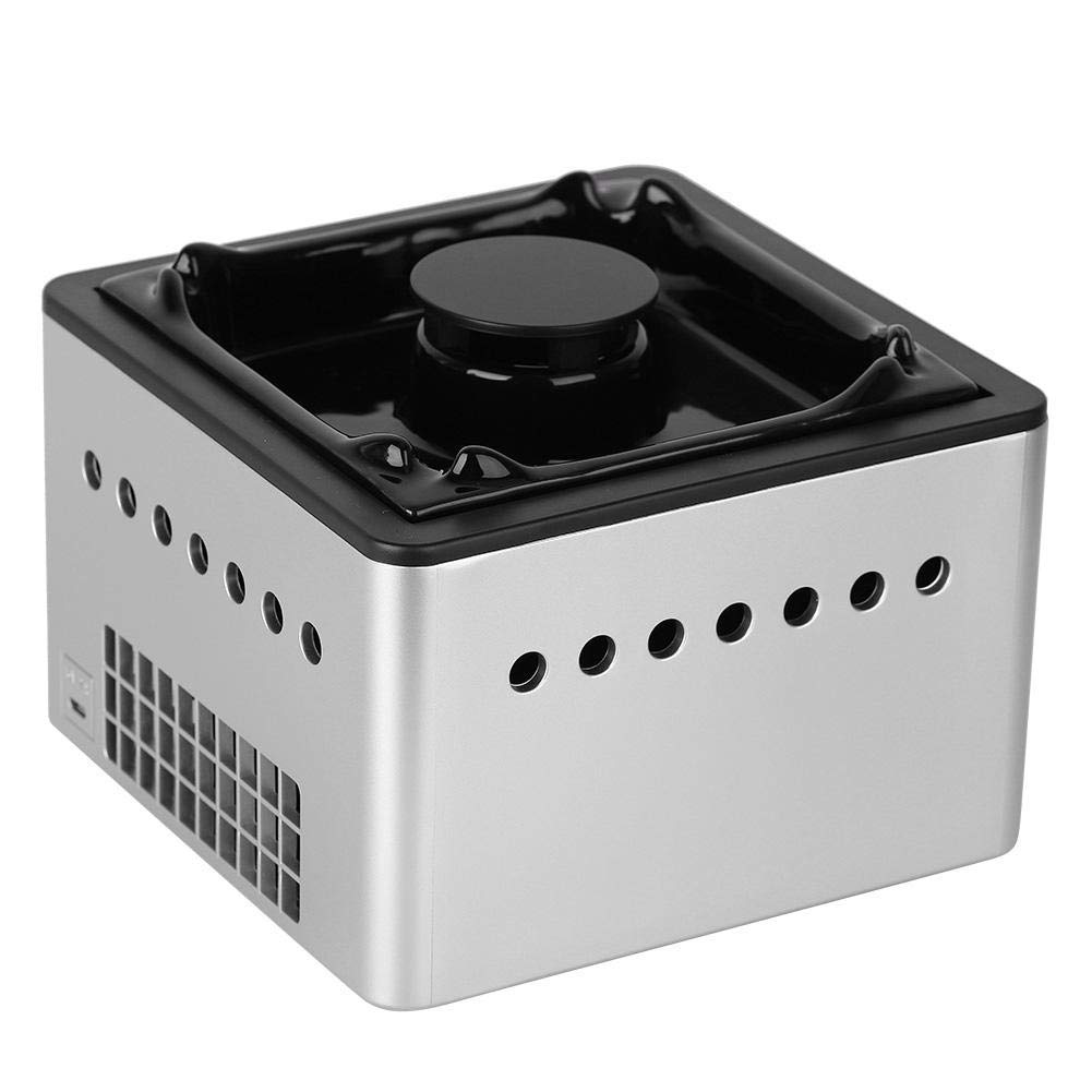 White Multifunctional Air Purifier Ashtray - Portable PM2.5 Smoke Eliminator with USB Charging, Removes Formaldehyde & Secondhand Smoke for Home, Office, Car & Indoor Use - Protect Family Health from Haze & Air Pollution