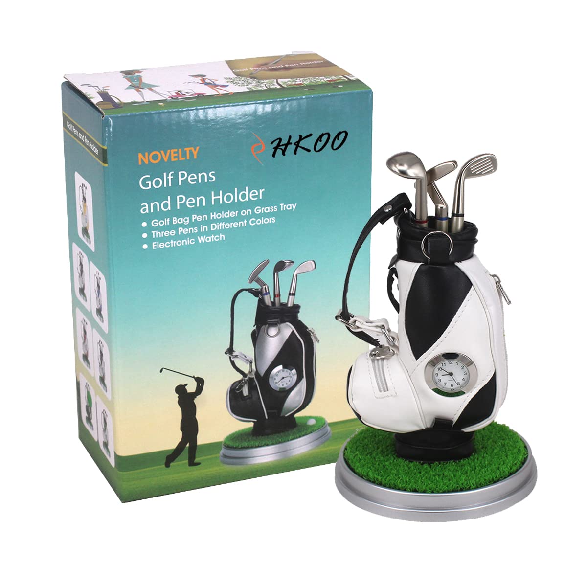 Premium Golf Bag Pen Holder - 3-Piece Aluminum Golf Pencil Organizer for Men | Perfect Golf Gifts & Office Desk Accessories for Golf Enthusiasts