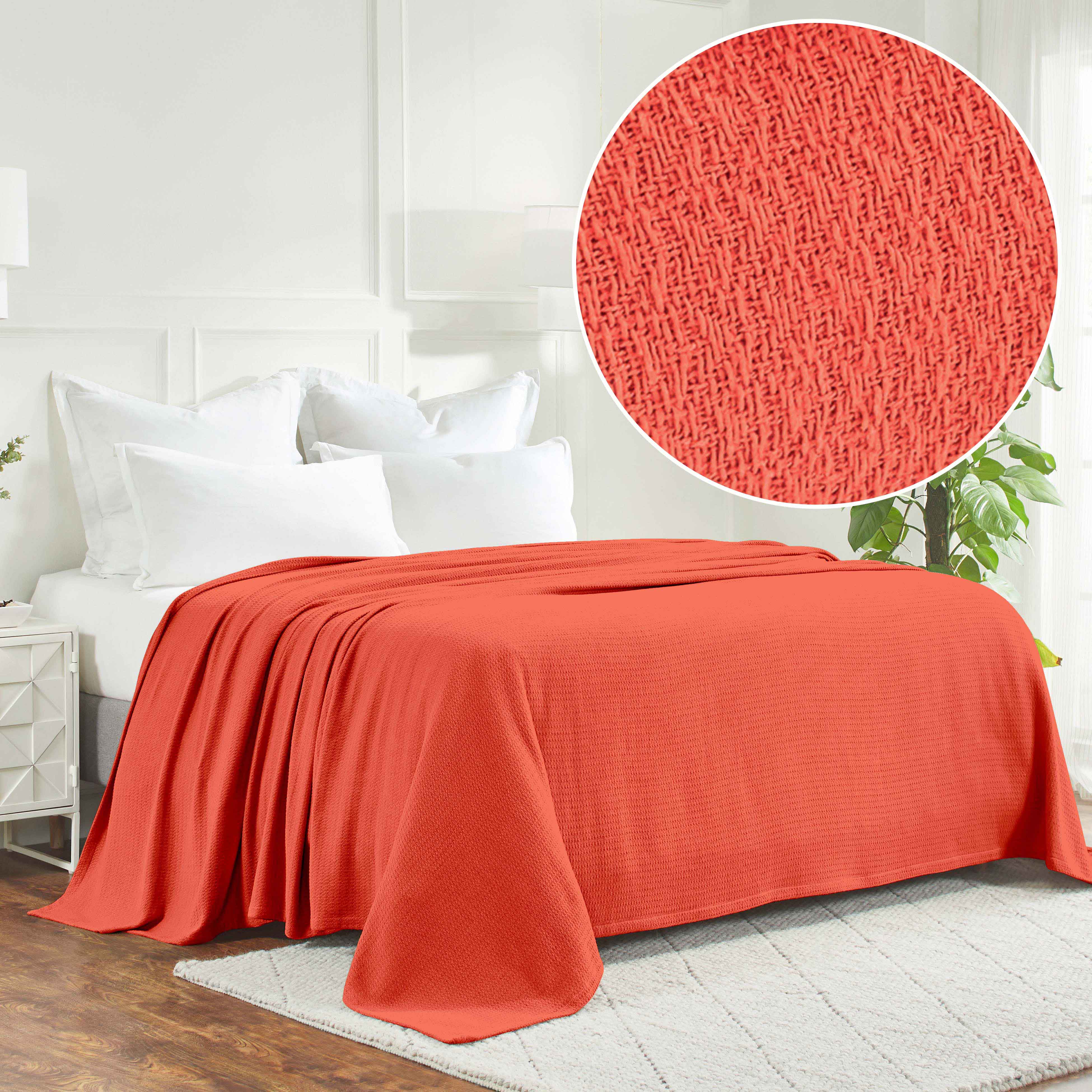 Premium Textured Cotton Waffle Weave Blanket - Soft & Breathable Throw for Bed, Sofa & Couch - Cozy Home Decor Gift for All Seasons