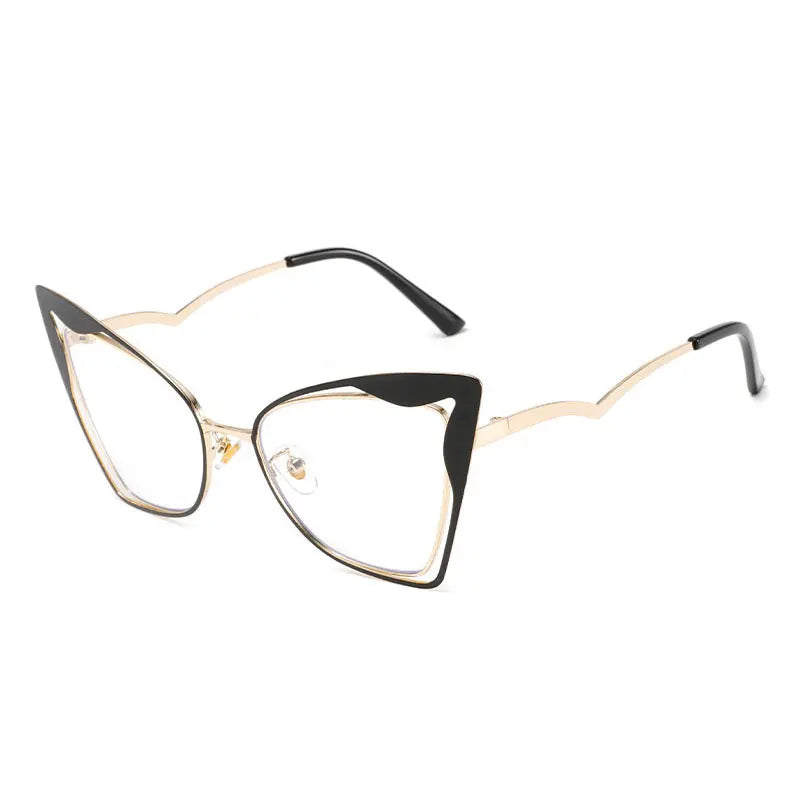 CCspace Women's Fashion Oval Butterfly Full Rim Eyeglasses Frame - Lightweight Alloy Metal Glasses for Women, Perfect for Reading, Working & Daily Wear