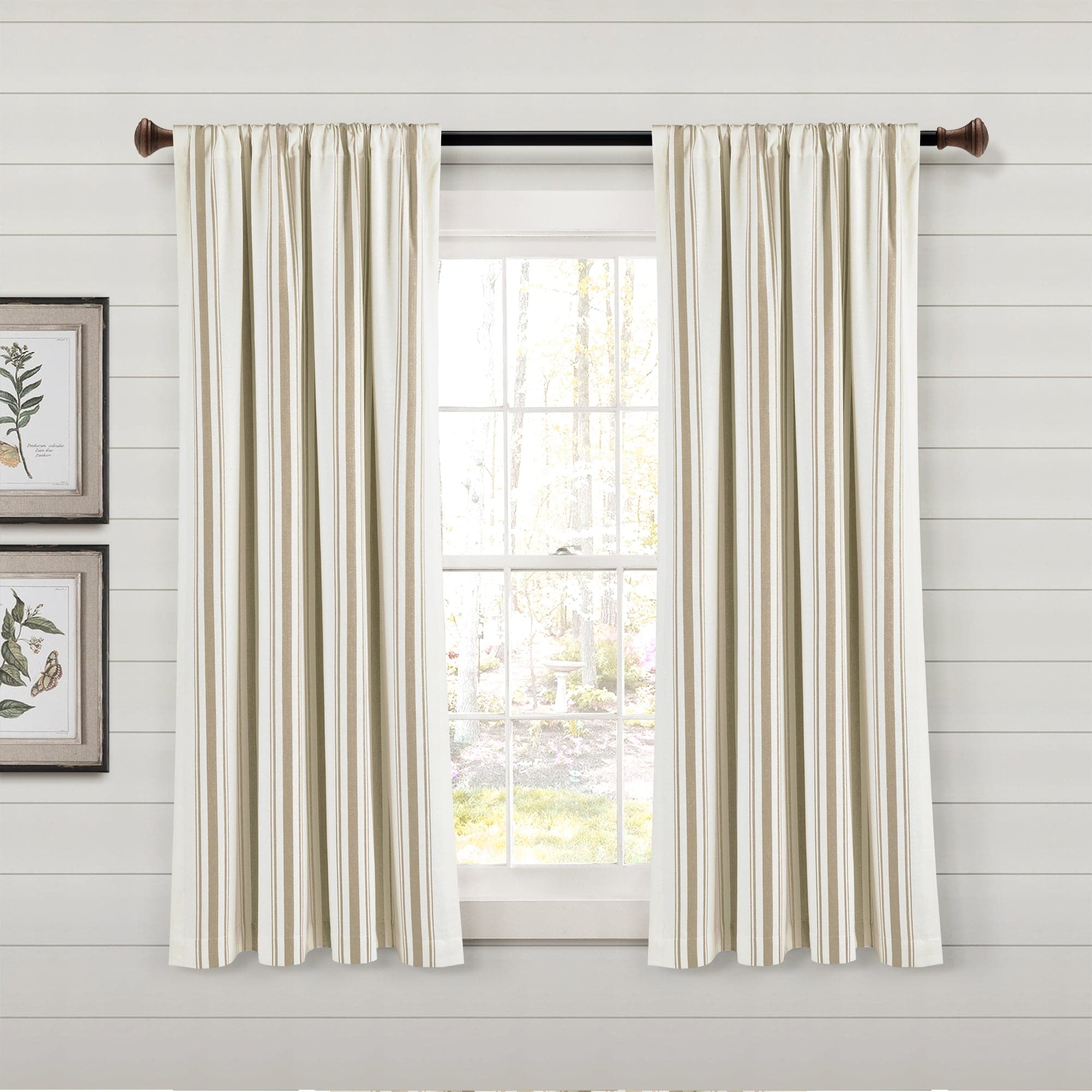 Farmhouse Stripe Yarn-Dyed Recycled Cotton Blend Window Curtain Panel Set - Blackout Thermal Insulated Drapes for Living Room, Bedroom & Nursery (2 Panels, 52x84 Inch) - Perfect for Rustic, Modern & Farmhouse Home Decor