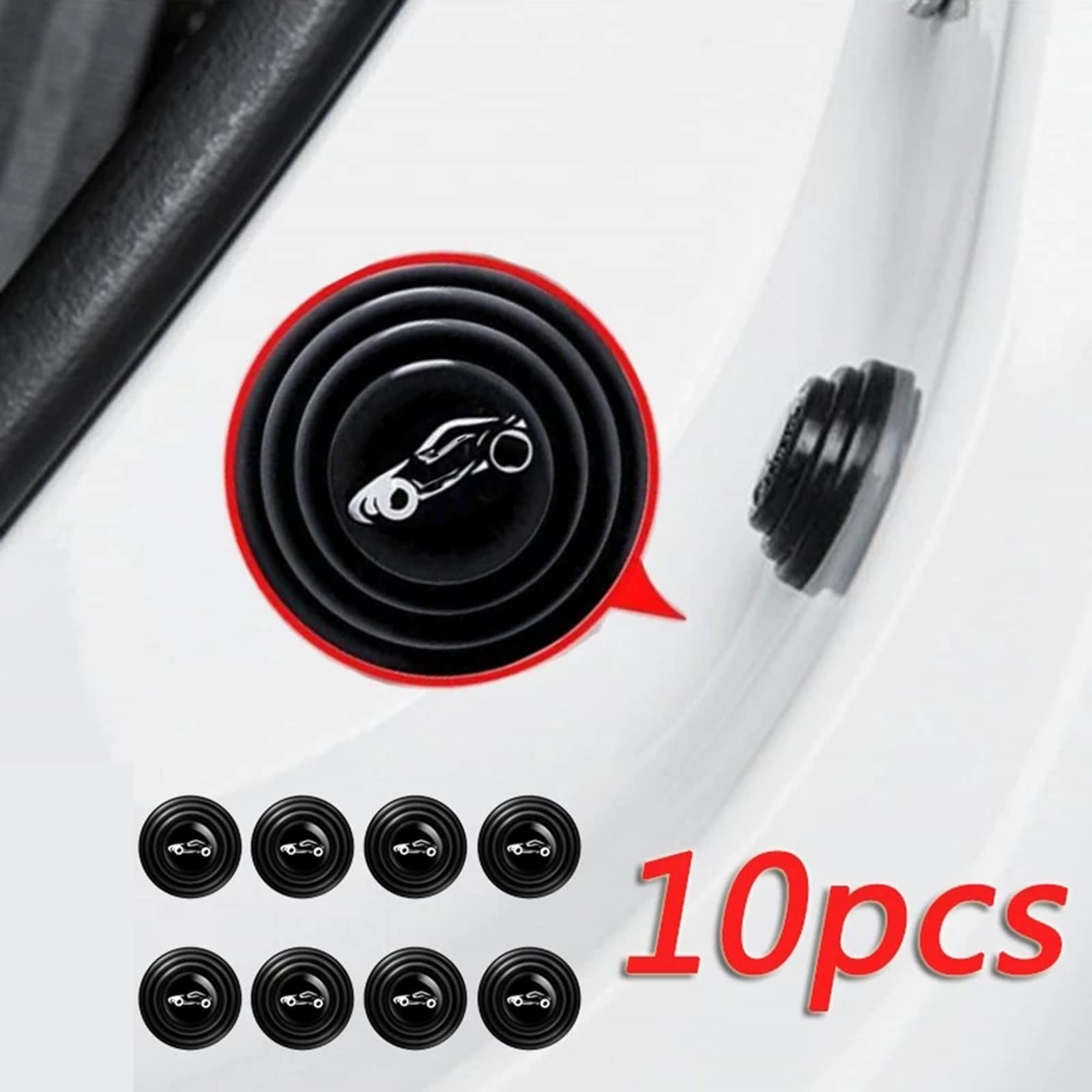 10 Pcs Silicone Car Door Anti-Collision Protectors - Shock Absorbing Gasket for Vehicle Accessories - Prevent Scratches & Dents - Perfect for Parking Lots, Garages & Tight Spaces