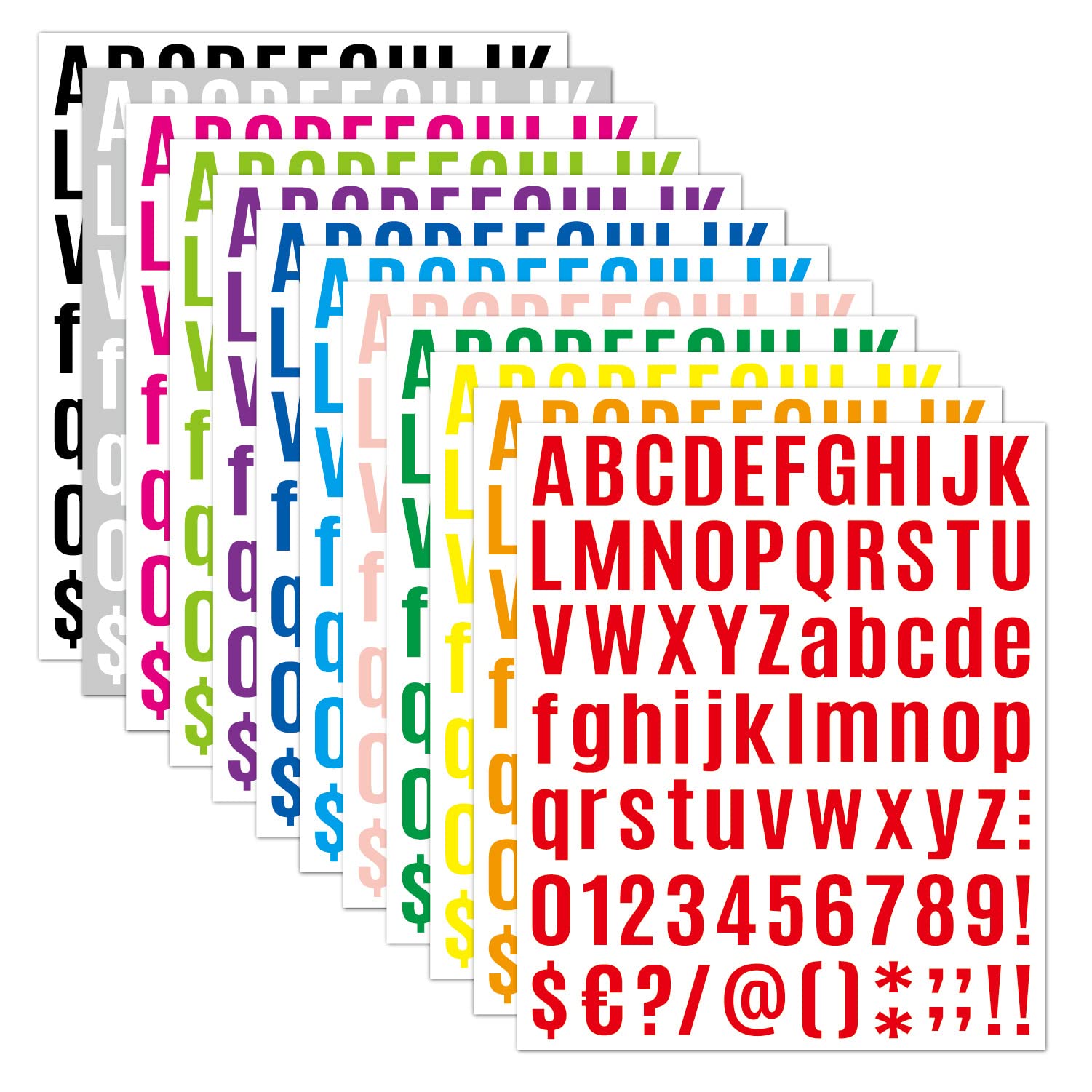 972-Piece Colorful Alphabet & Number Stickers Set - Self-Adhesive Vinyl Letter Decals for DIY Crafts, Scrapbooking, Cup Decoration, Signs, Windows, Doors & Cars (12 Sheets, Style B) - Perfect for Home Decor, School Projects & Party Supplies