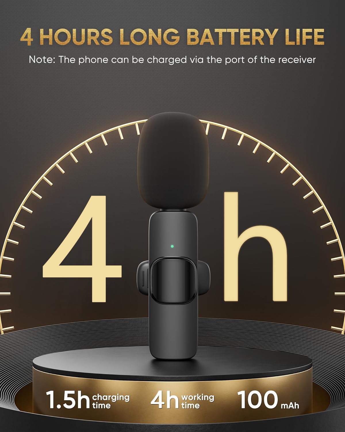 Wireless Lavalier Microphone for iPhone, iPad, Android & Computer - 2.4G Plug & Play Mini Mic with Noise Reduction Chip - Perfect for Podcasting, Video Recording, Live Streaming & Online Meetings