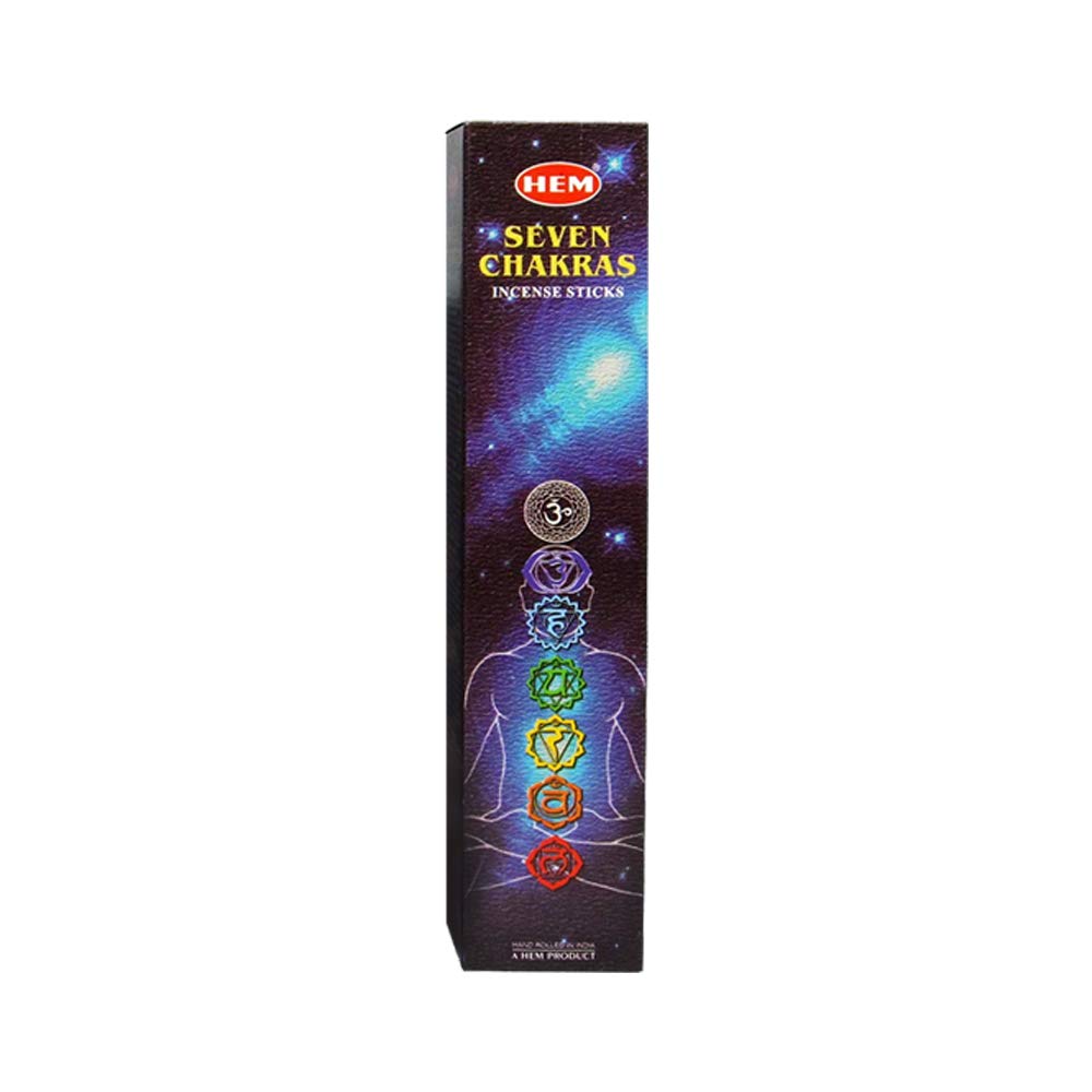 HEM Seven Chakras Incense - 35 Gram Box with 7 Unique Scents for Meditation, Yoga & Spiritual Healing | Aromatherapy & Relaxation