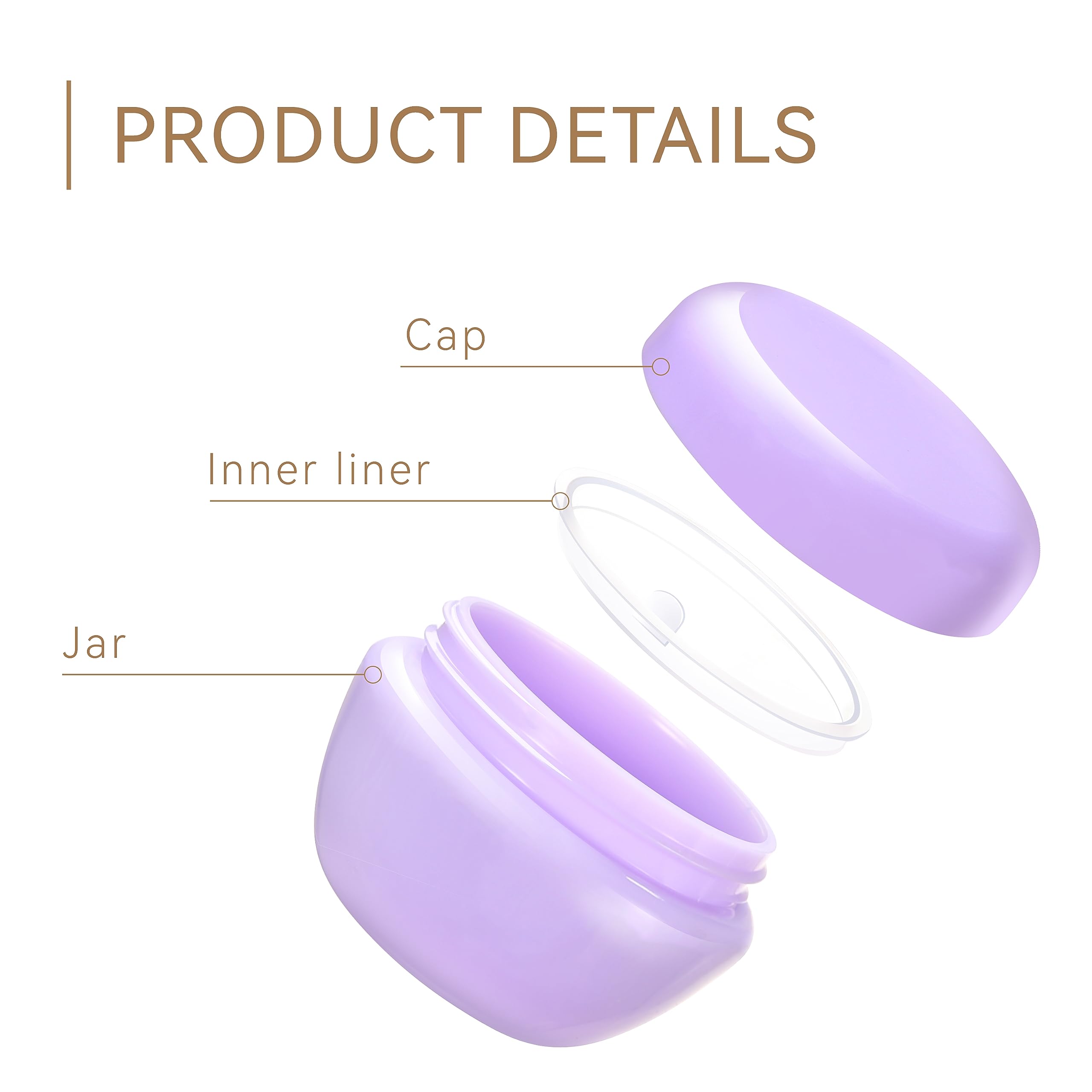 TSA Approved Leak-proof Travel Toiletry Containers Set - 6 Pieces (0.35/0.7/1 oz) for Cosmetics, Makeup, Face & Body Creams | Portable Sample Jars with Secure Lids | Perfect for Air Travel, Gym Bags & On-the-Go Essentials
