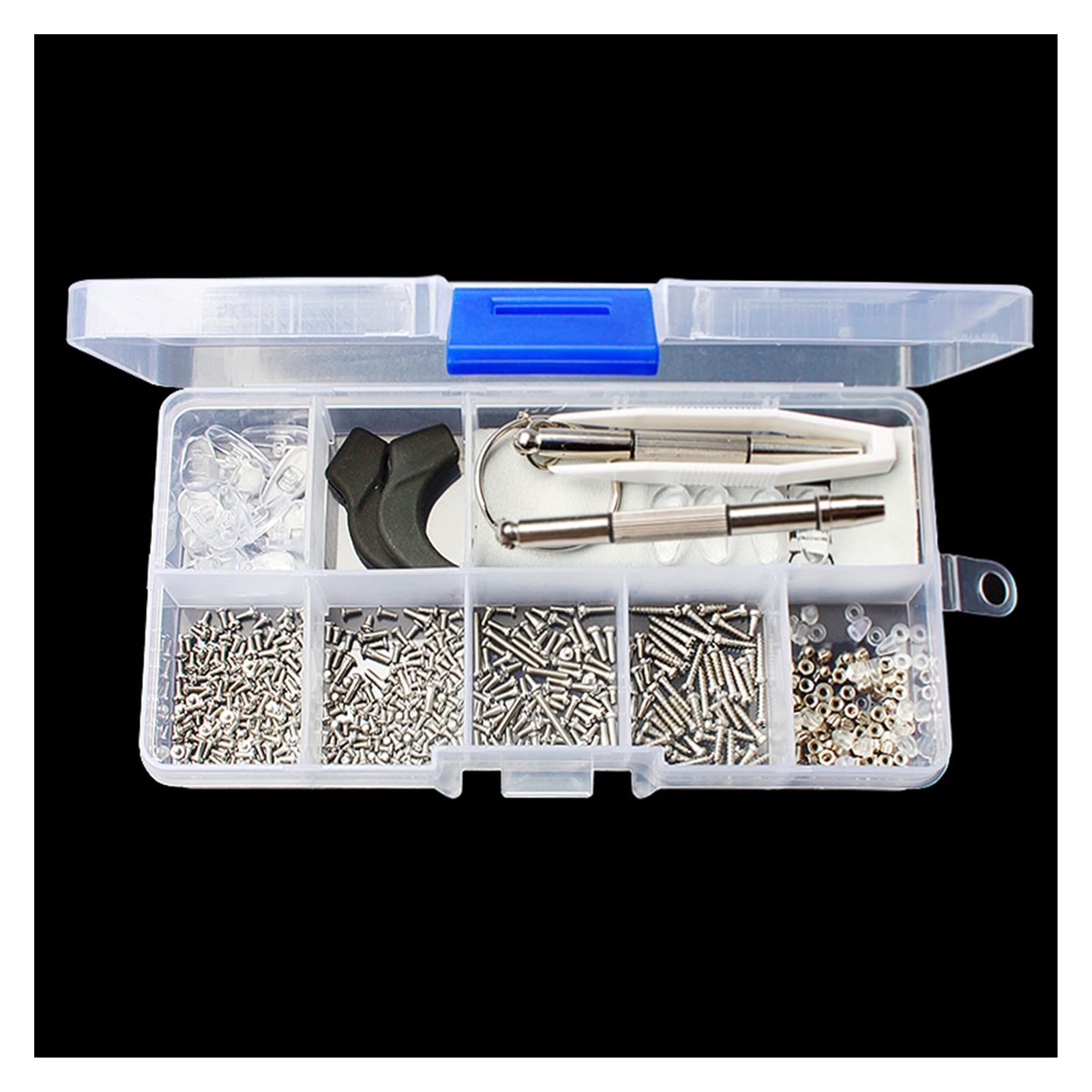 Eyeglass Repair Kit with Screws, Nuts & Nose Pads - for Glasses & Sunglasses - Upgrade Silver - Home & Travel Use