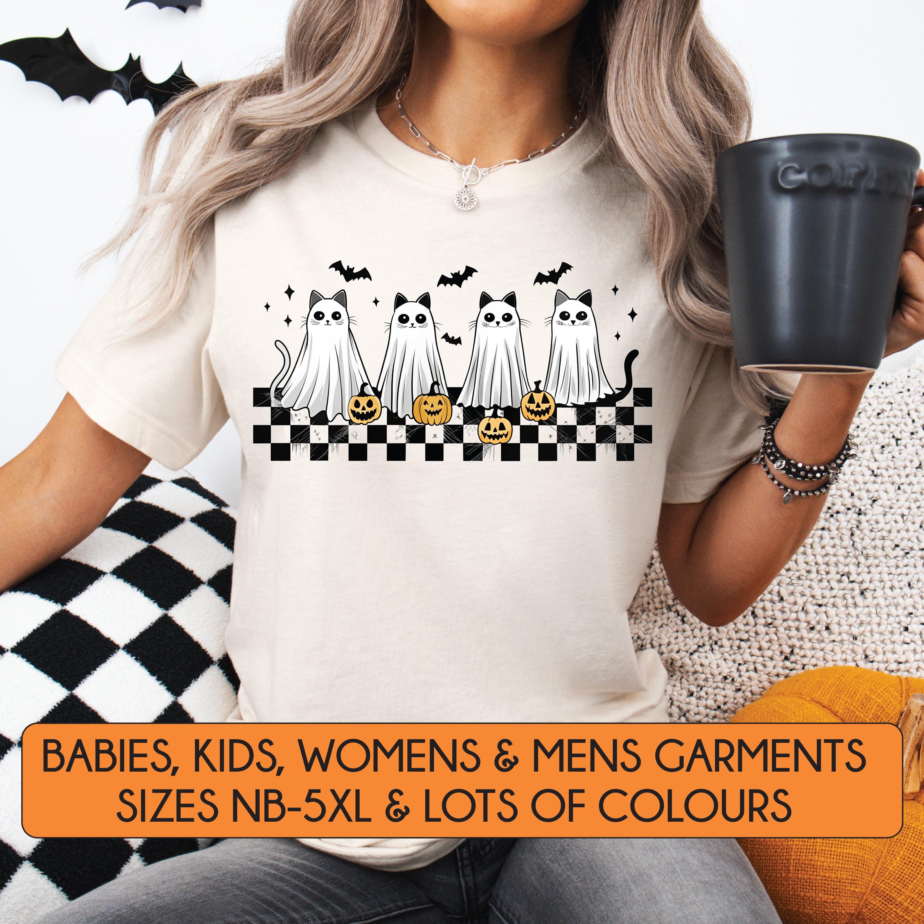 Halloween Cat T-Shirt for Women & Men - Funny Cute Halloween Shirt - Perfect for Costume Parties & Trick or Treating