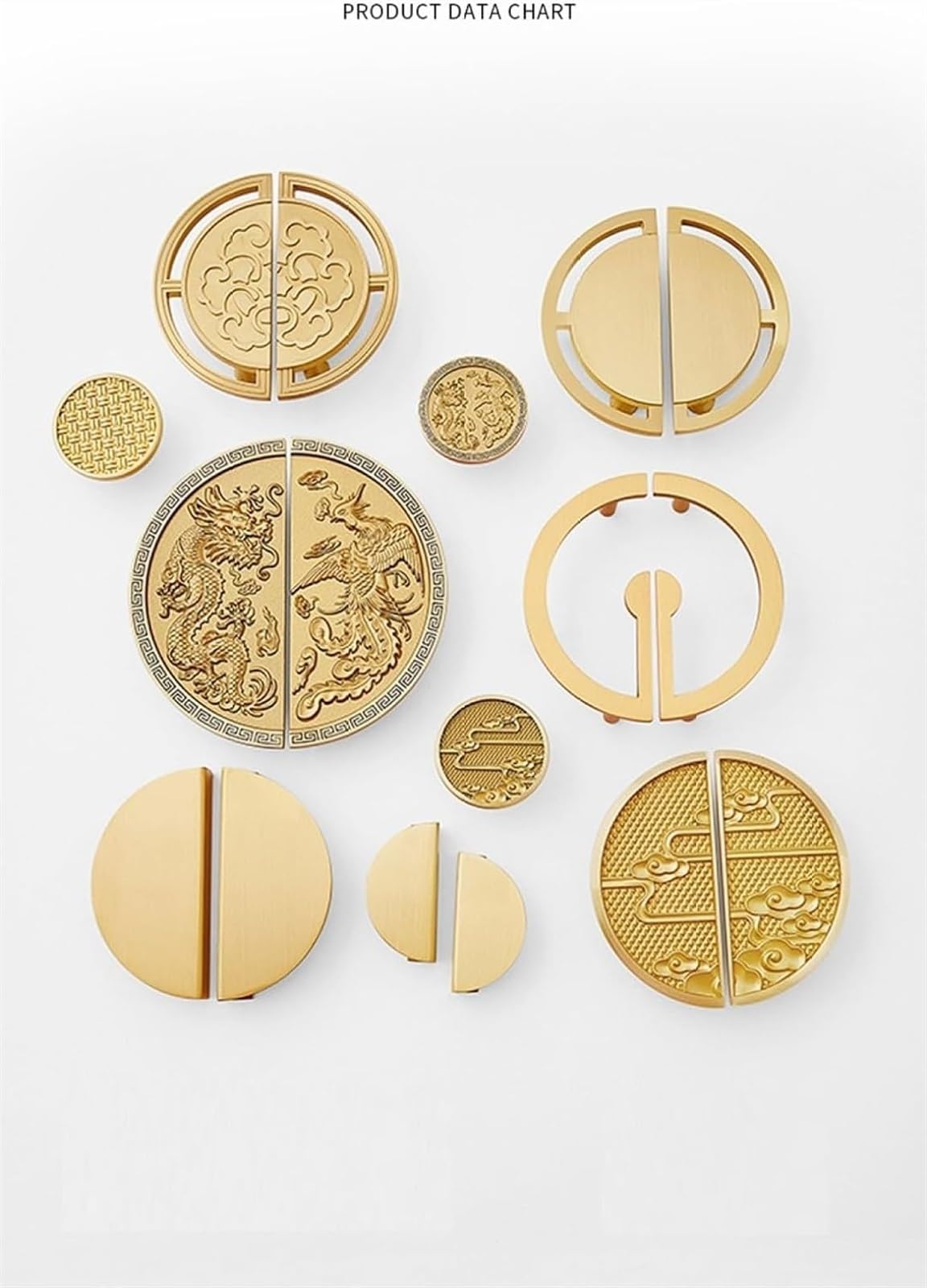 Vintage Chinese Style Satin Brass Cabinet Knobs & Drawer Pulls - Antique Gold Small Handles for Kitchen Cabinets, Dressers, Shoe Cabinets & Wine Cabinets (96mm Hole Center, 1pc) - Perfect for Home Renovation & Furniture Upgrades