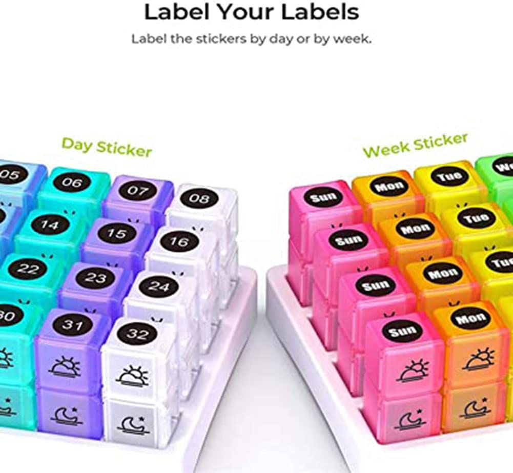 31-Day & 7-Day Pill Organizer with 32 Compartments - Large Monthly & Weekly Plastic Medication Box - Portable Pill Case for Vitamins, Supplements & Daily Meds - Perfect for Travel, Home & Office Use