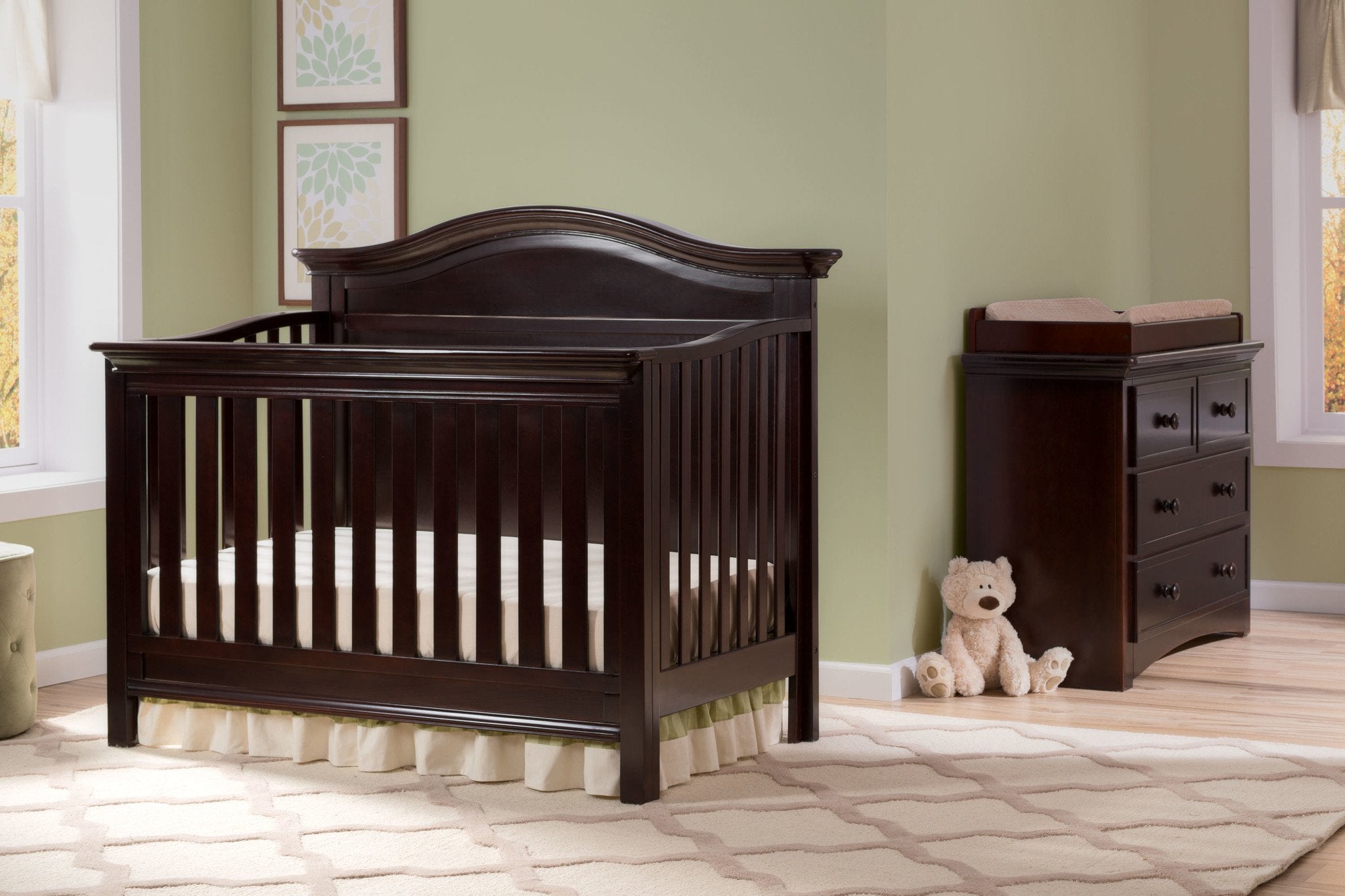 Bethpage 4-in-1 Convertible Baby Crib - Toddler Bed, Daybed & Full-Size Bed - Safe & Stylish Nursery Furniture for Boys & Girls - Perfect for Newborns to Teens Bedroom
