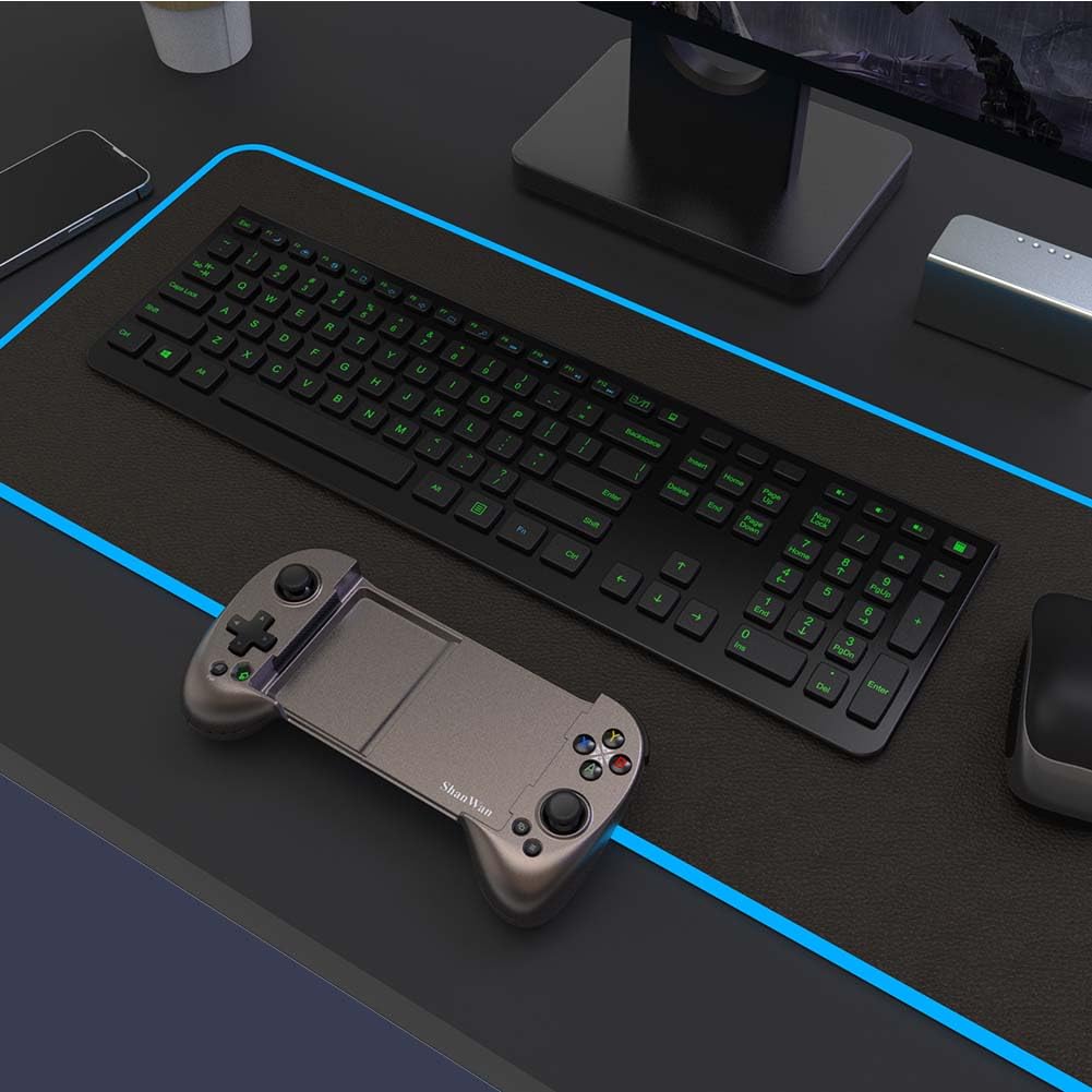 ShanWan Wireless Bluetooth Mobile Game Controller for iPhone & Android - Compatible with PS Remote Play, Xbox Cloud, Steam Link, GeForce NOW & MFi Arcade Games | Includes Phone Case Support & Long Battery Life | Perfect for Mobile Gaming, Cloud Gaming & On-the-Go Play