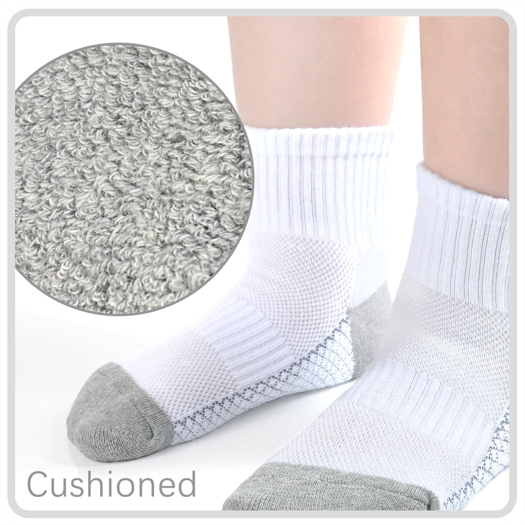 Kids Ankle Socks - 6/12 Pairs Cushioned Athletic Quarter Socks for Girls & Boys | Cotton Sports Socks for Youth | Perfect for Running, School & Daily Activities