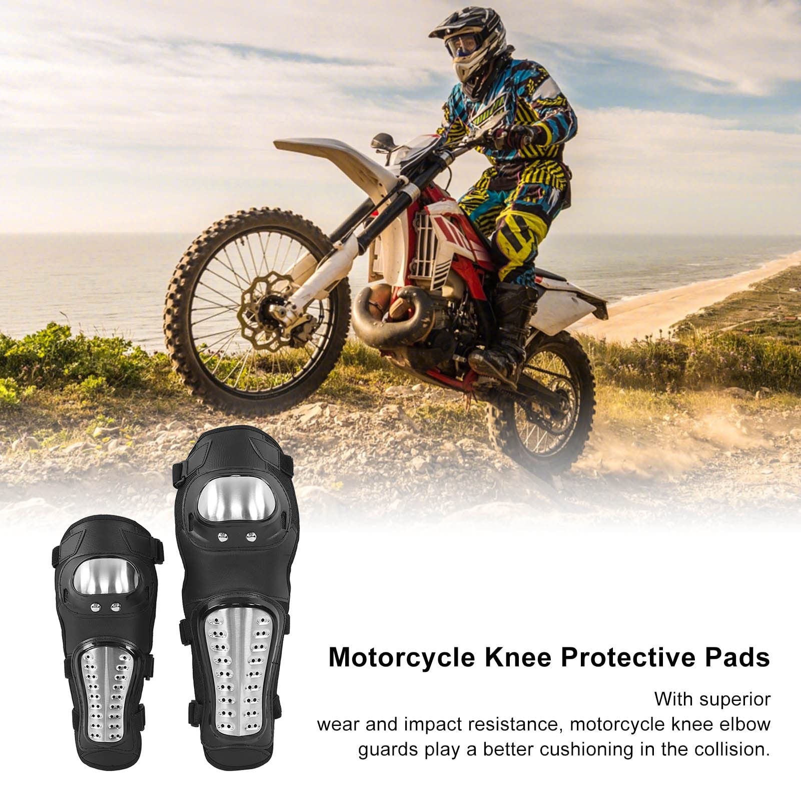 Motorcycle Knee & Elbow Pads - Breathable Protective Gear for MTB, ATV, Motocross Riding