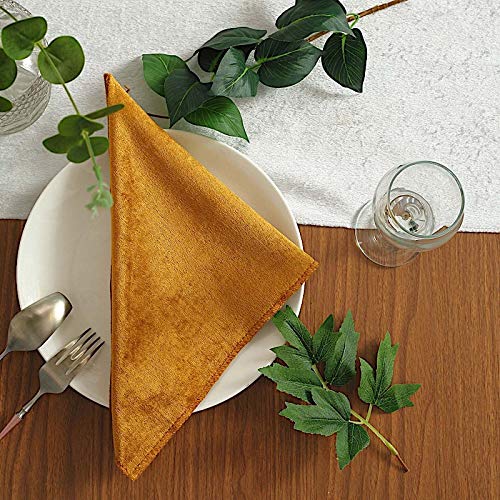 100-Pack Premium Gold Velvet Napkins 20x20 Inch - Elegant Wedding, Party & Dinner Decorations for Home Events, Catering & Table Setting Supplies