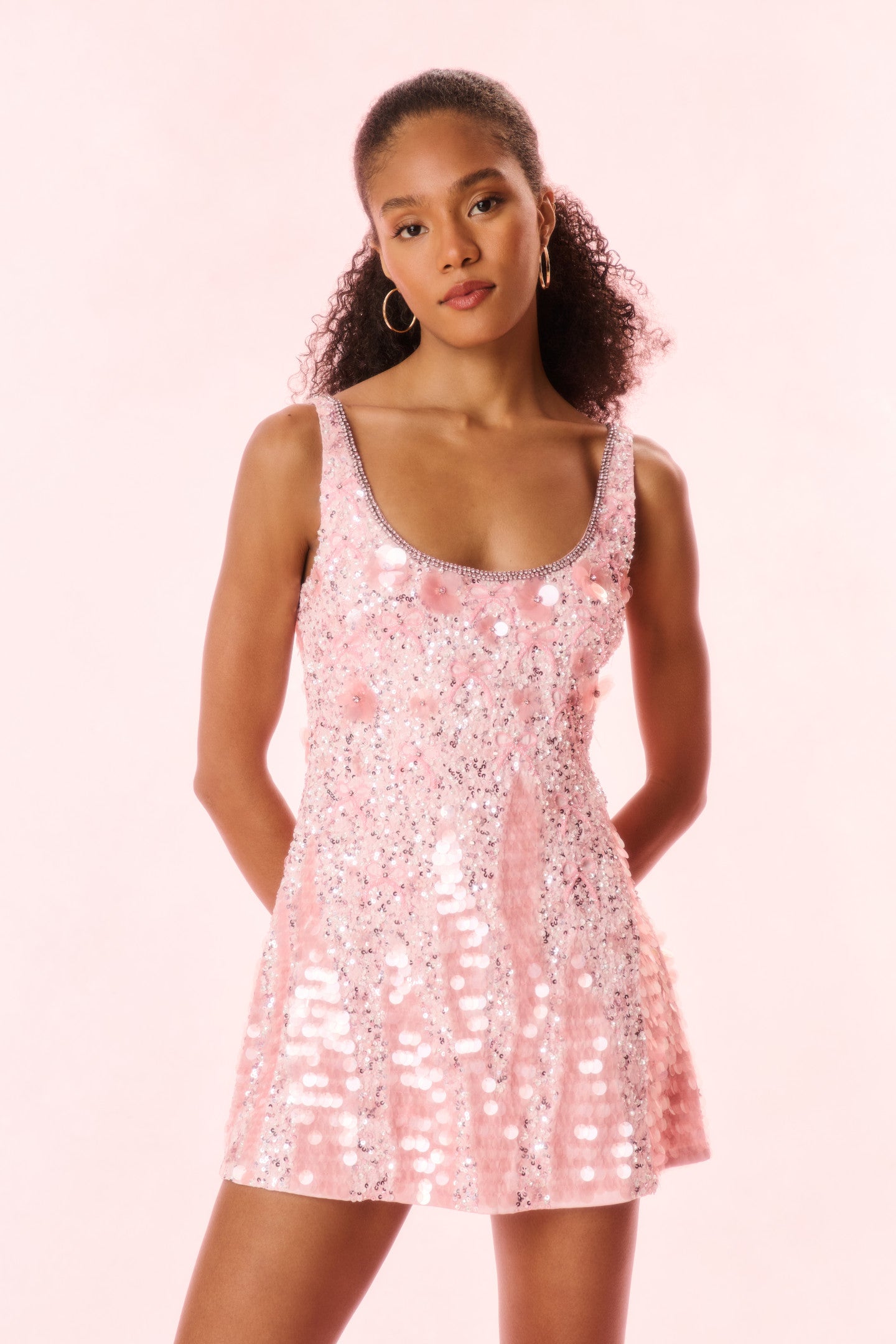 Sarine Beaded Mini Party Dress for Women - Elegant Sequined Cocktail Dress for Night Out, Wedding Guest, Prom, Date Night & Special Occasions
