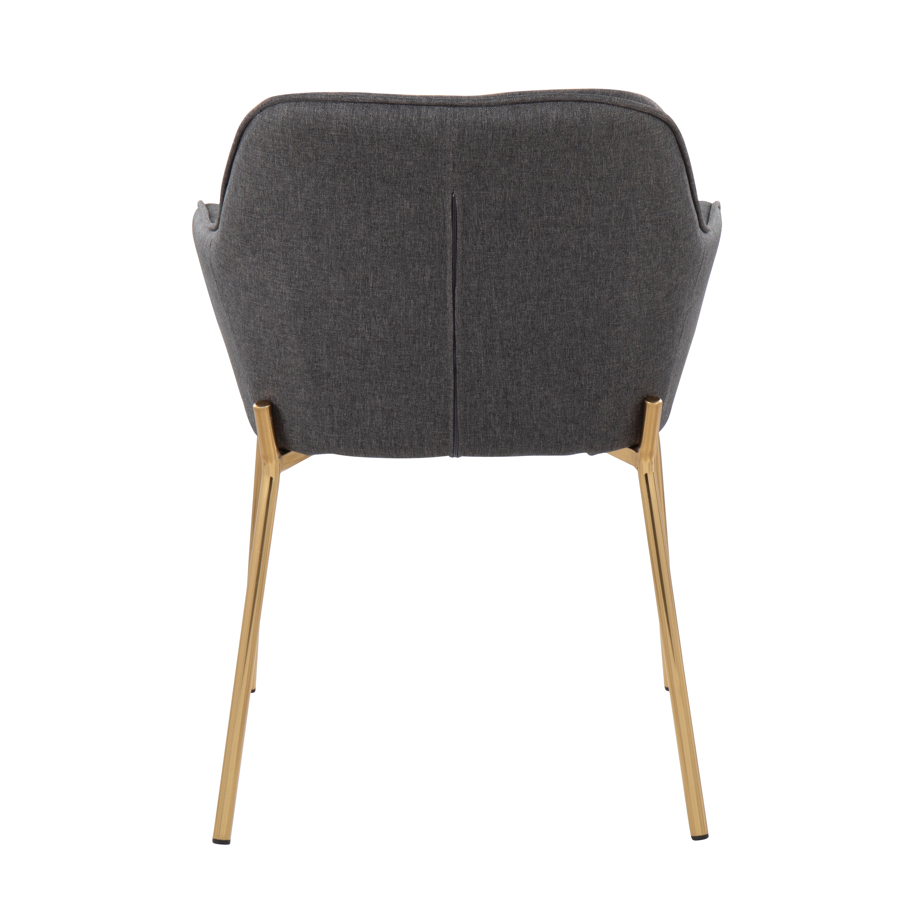 LumiSource Daniella Modern Dining Chairs - Set of 2 Gold Metal Frame with Charcoal Fabric Upholstery - Perfect for Contemporary Dining Room, Kitchen Nook or Breakfast Area
