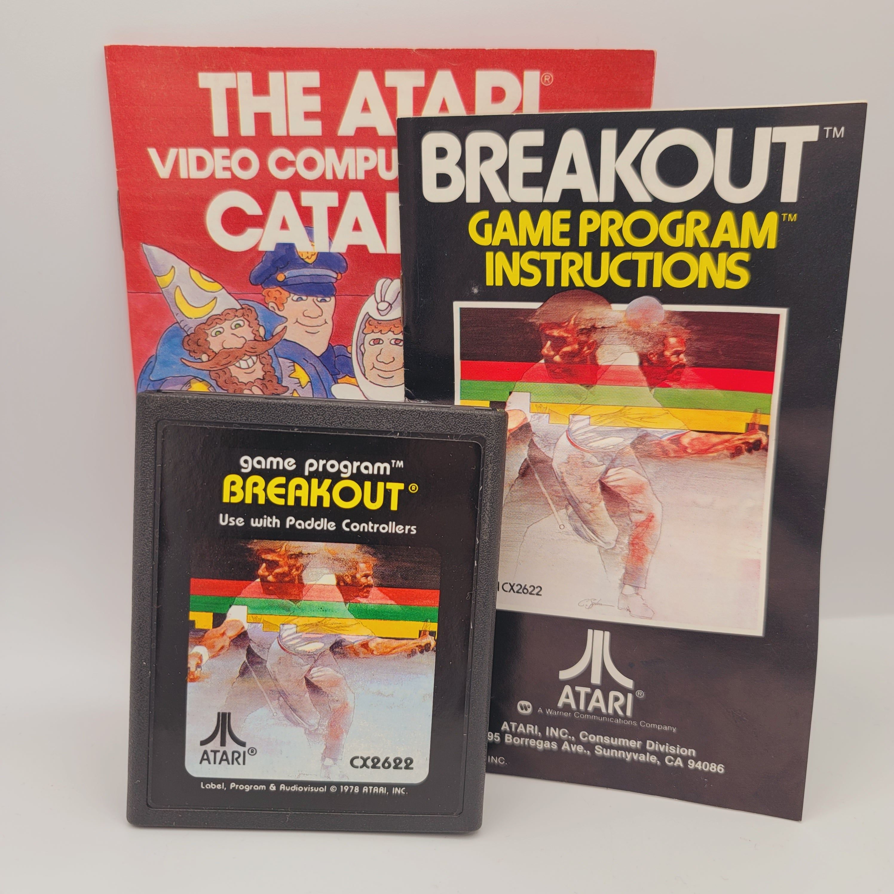 Atari 2600 Breakout Retro Video Game - Complete in Box with Manual & Cartridge - Perfect for Classic Gaming Collectors & Nostalgic Entertainment