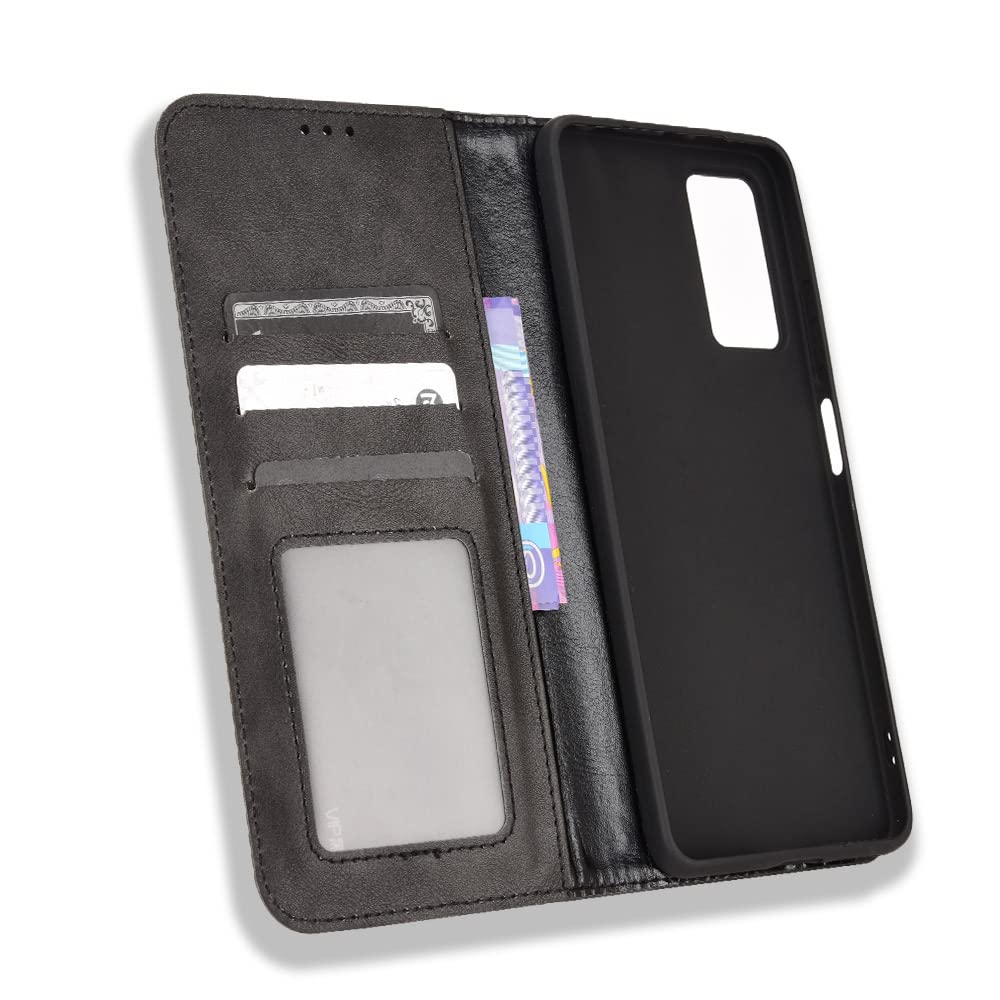 Premium Leather Case for Xiaomi Redmi Note 11 Pro 4G/5G - PU Leather Flip Cover with Card Slots, Shockproof Protection - Perfect for Work, Travel & Daily Use (Black)