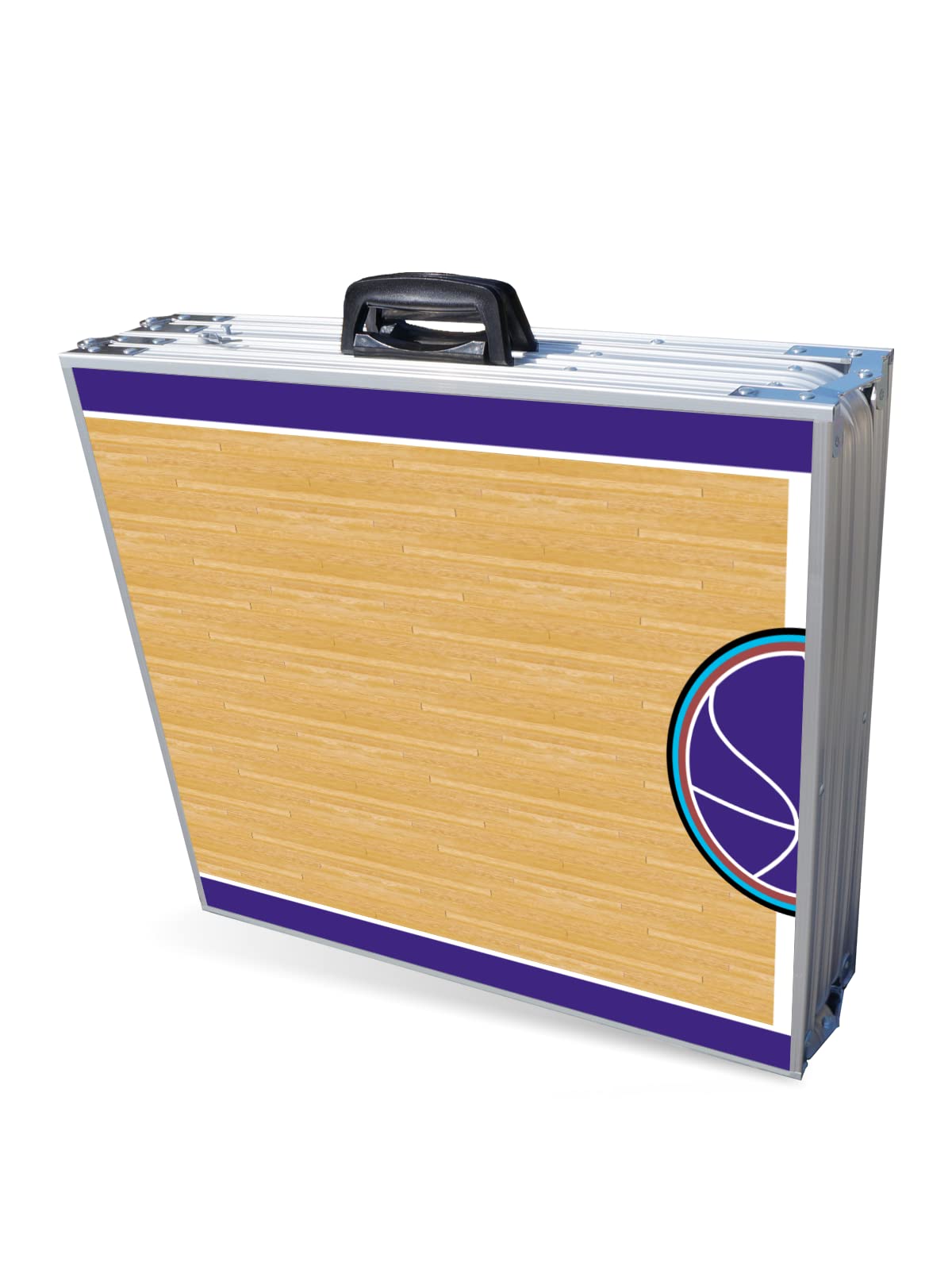 8-Foot Folding Portable Beer Pong Table with LED Lights & Cup Holders - Utah Basketball Court Design for Indoor/Outdoor Parties, Tailgates & Game Nights (Multiple Models Available)