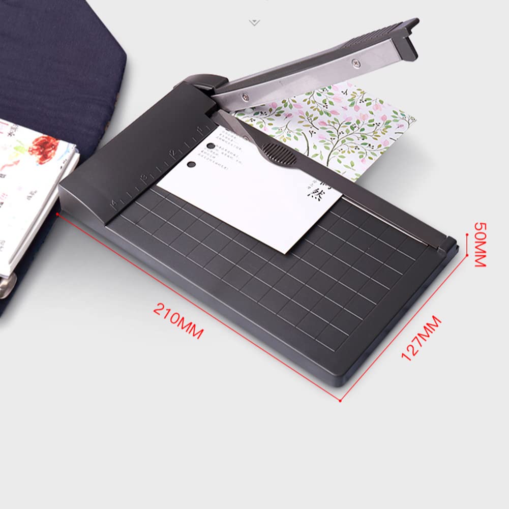 iKASUS Mini Paper Cutter with Grid Lines & Scale - Guillotine Trimmer for Cardstock, Cardboard, Laminating Sheets & Photos | Perfect for Office, School & Photo Studio | DIY Crafts, Scrapbooking & Label Making