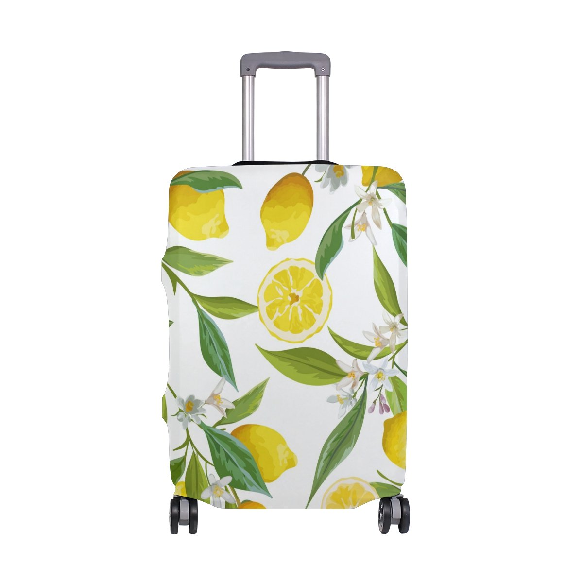 Stylish Floral Lemon Print Luggage Cover - Waterproof Suitcase Protector for Travel, Kids, Men & Women | Perfect for Summer Vacations & Airplane Trips