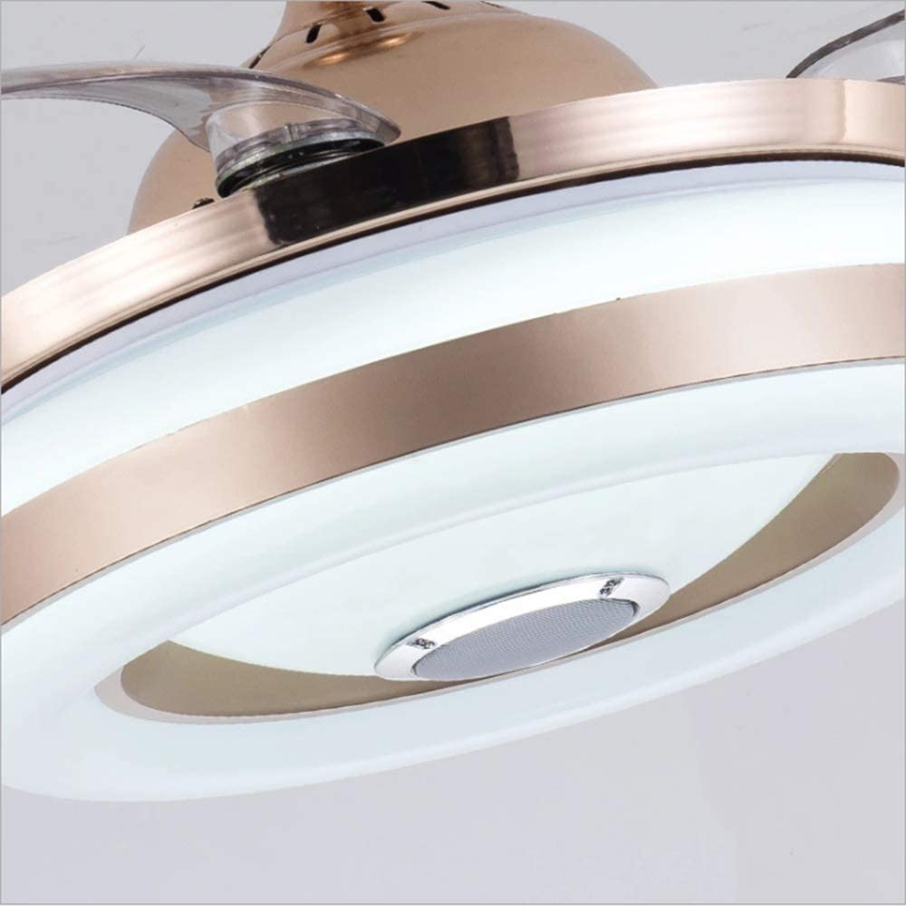 42 Inch Smart Retractable Ceiling Fan with LED Light & Remote Control - Modern Low Profile Hidden Chandelier Fan for Bedroom, Dining & Living Room - Ultra Quiet, Multi-Speed, Dimmable Lighting for Year-Round Comfort