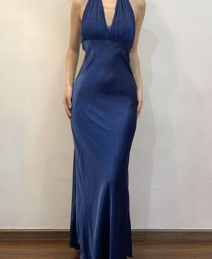 Vintage Navy Blue Halter Sheath Prom Dress J6068 - Elegant Formal Gown for Homecoming, Evening Parties & Special Occasions