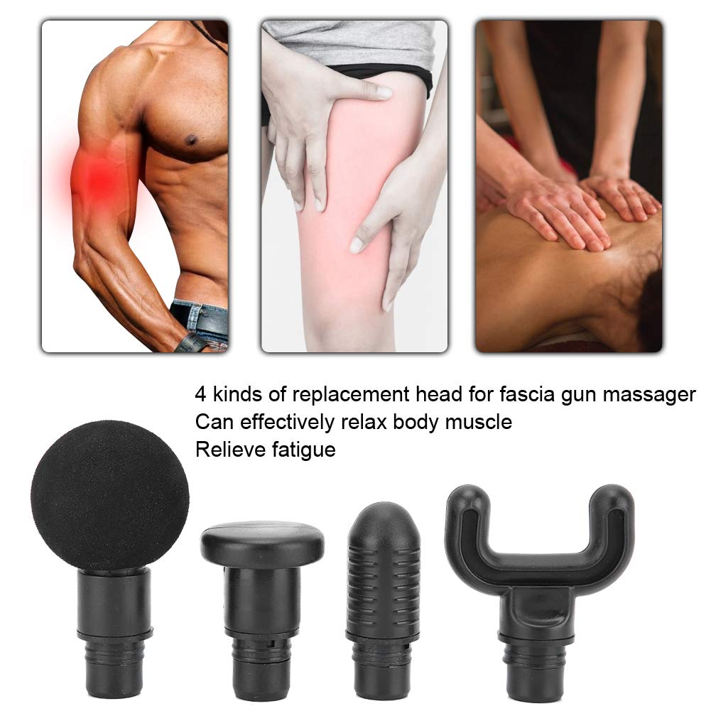 FILFEEL Massage Gun Head Attachments - 4pcs Deep Tissue Muscle Relaxation Point Massager Heads for 19mm Massage Guns | Body Relaxation & Fascia Release | Perfect for Post-Workout Recovery, Pain Relief & Home Spa Therapy