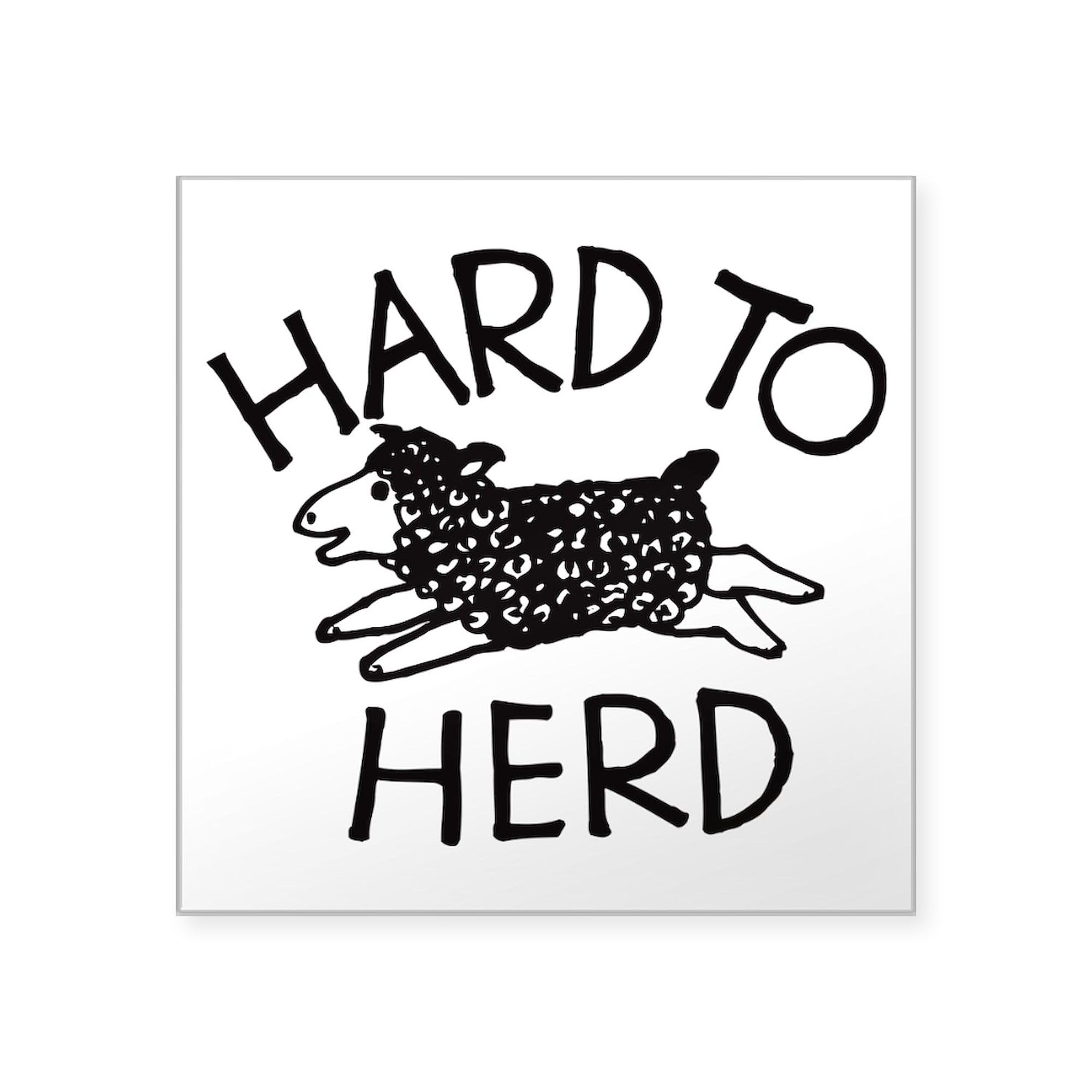 Hard to Herd Lola Square Bumper Sticker - Funny Car Decal for Windows, Laptops & Notebooks - Perfect for Jeep, SUV & Truck Owners