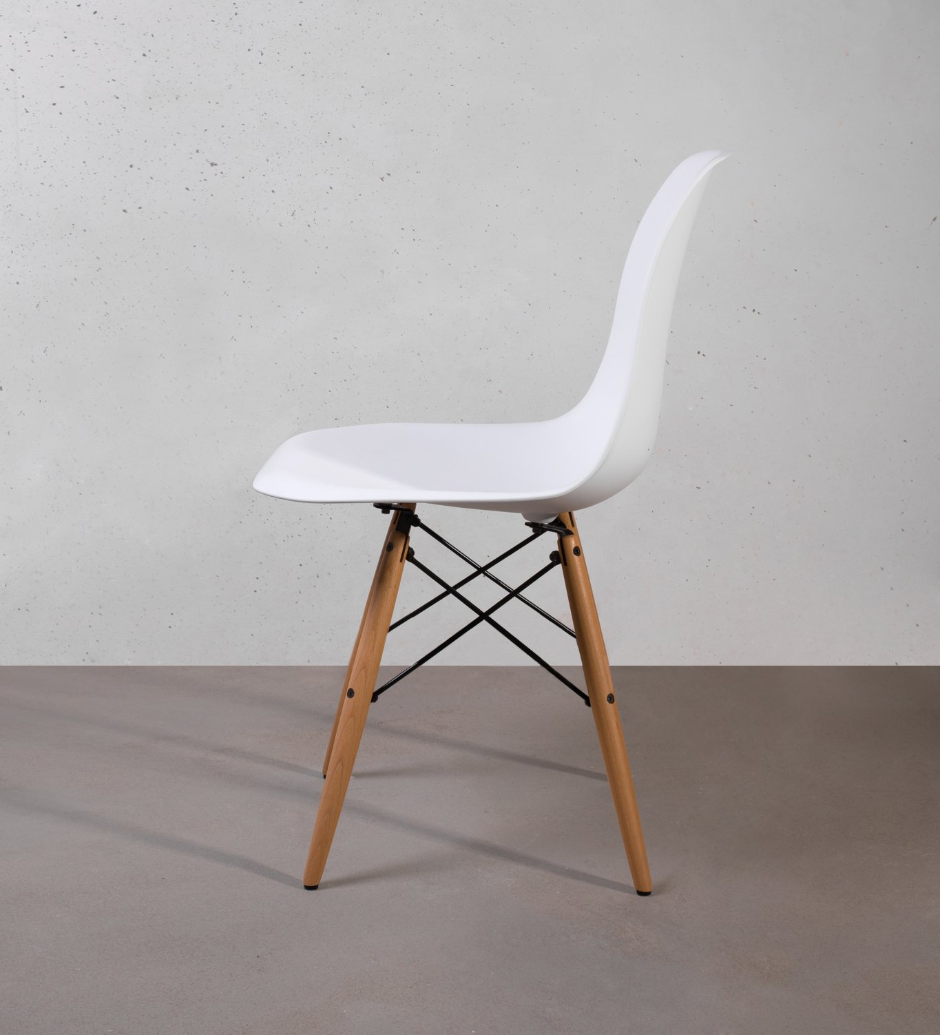 Mid Century Modern Dining Chairs Set of 2 - White Wooden Legs Accent Chairs for Kitchen, Dining Room & Breakfast Nook - Buschman