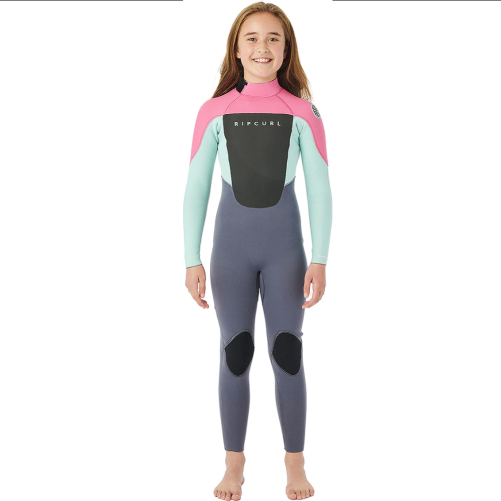 Rip Curl Boys Omega 4/3 Back Zip Wetsuit for Kids - Warm & Flexible Neoprene Surfing Suit for Cold Water - Perfect for Surfing, Diving & Water Sports