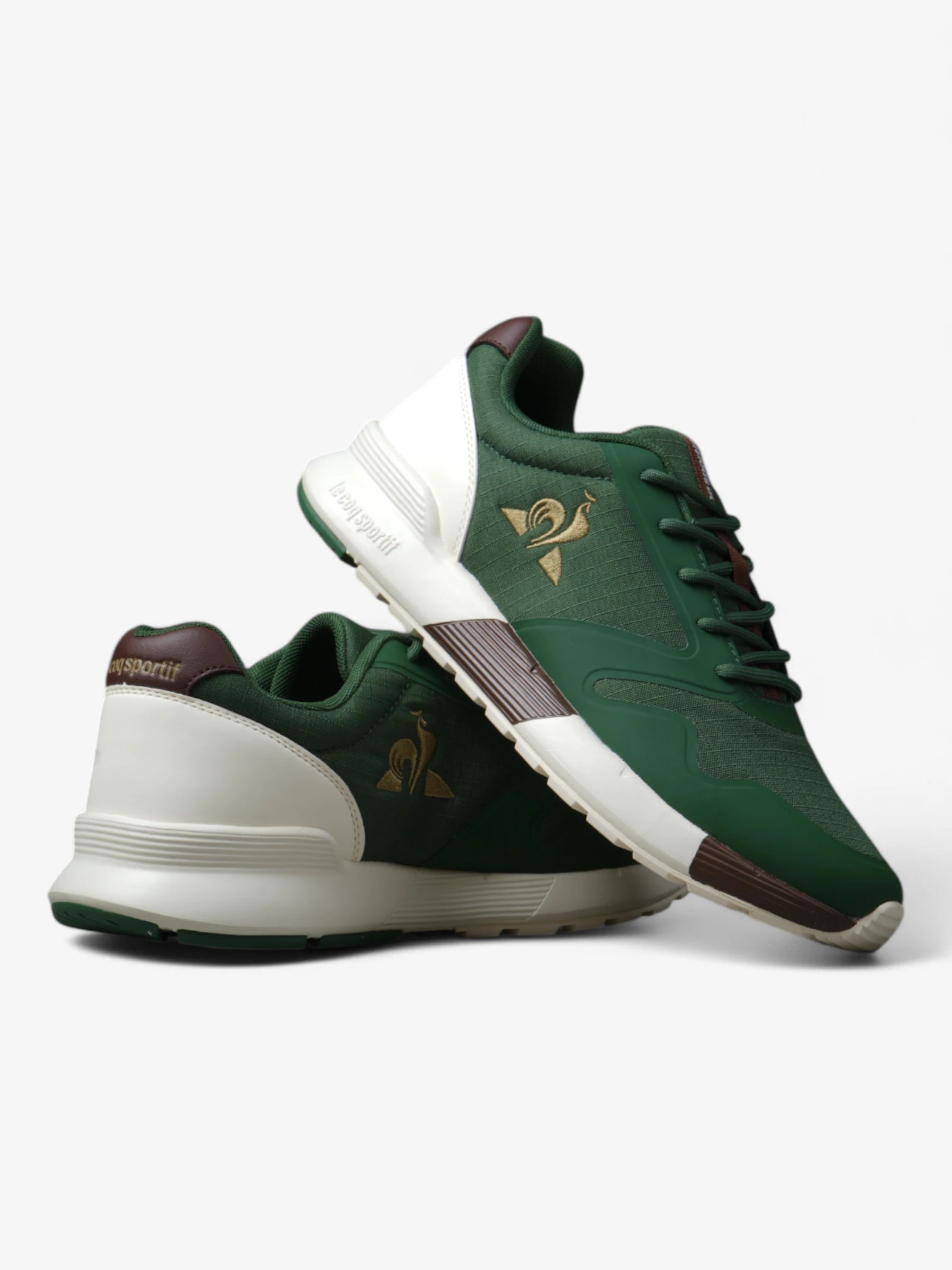 Le Coq Sportif Omega X Sport Sneakers - Light Brown & Green Running Shoes for Men | Comfortable Athletic Shoes for Jogging, Gym & Casual Wear