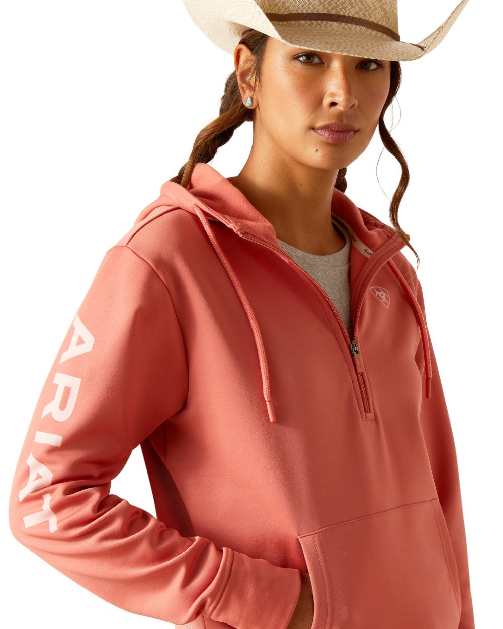 Ariat Women's Tek Half Zip Hoodie - Lightweight Fleece Pullover for Outdoor Activities & Casual Wear