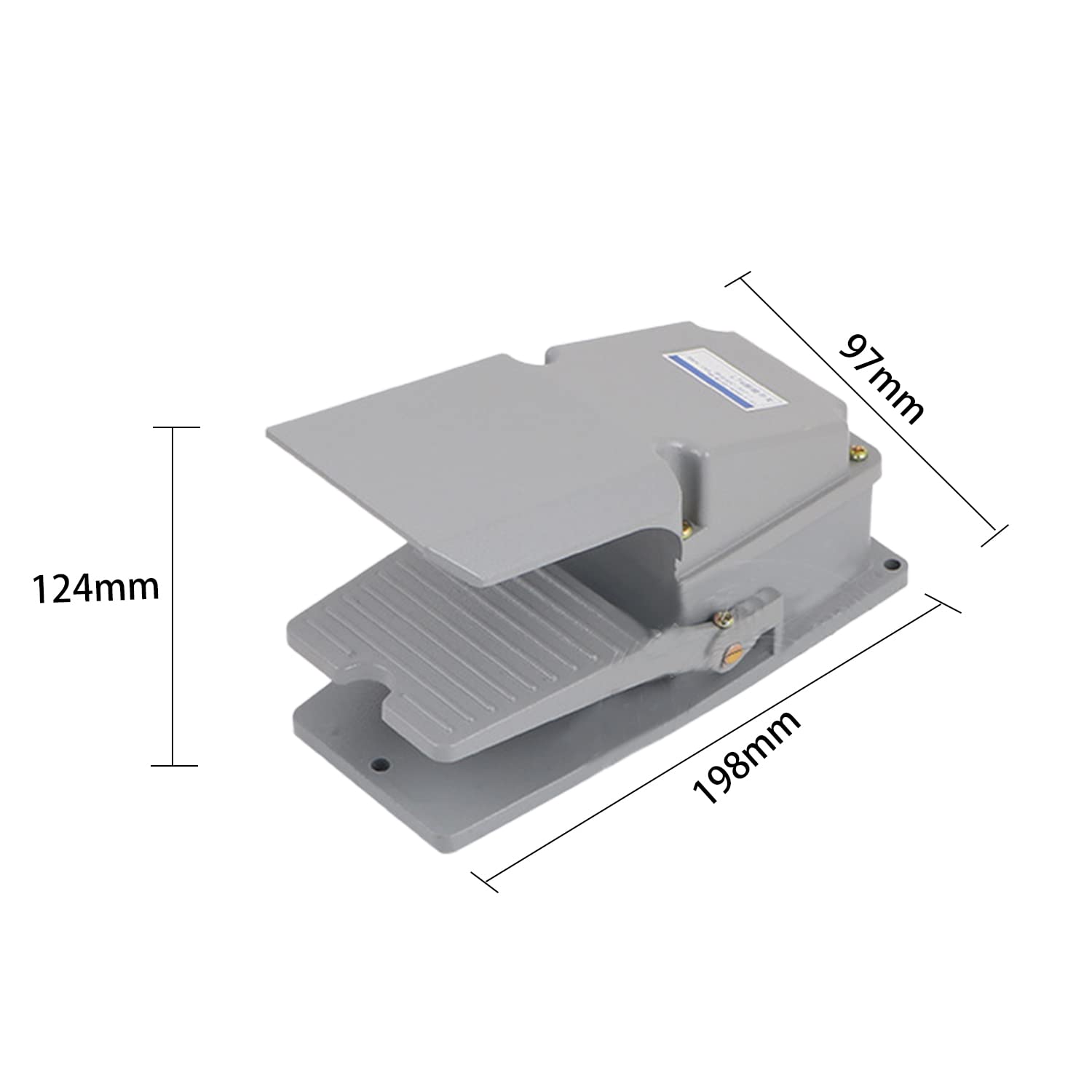 Fielect Heavy Duty Foot Switch 380V 15A SPDT NO NC Aluminum Momentary Pedal Switch - Industrial Control, Machinery, Medical Equipment, Grey