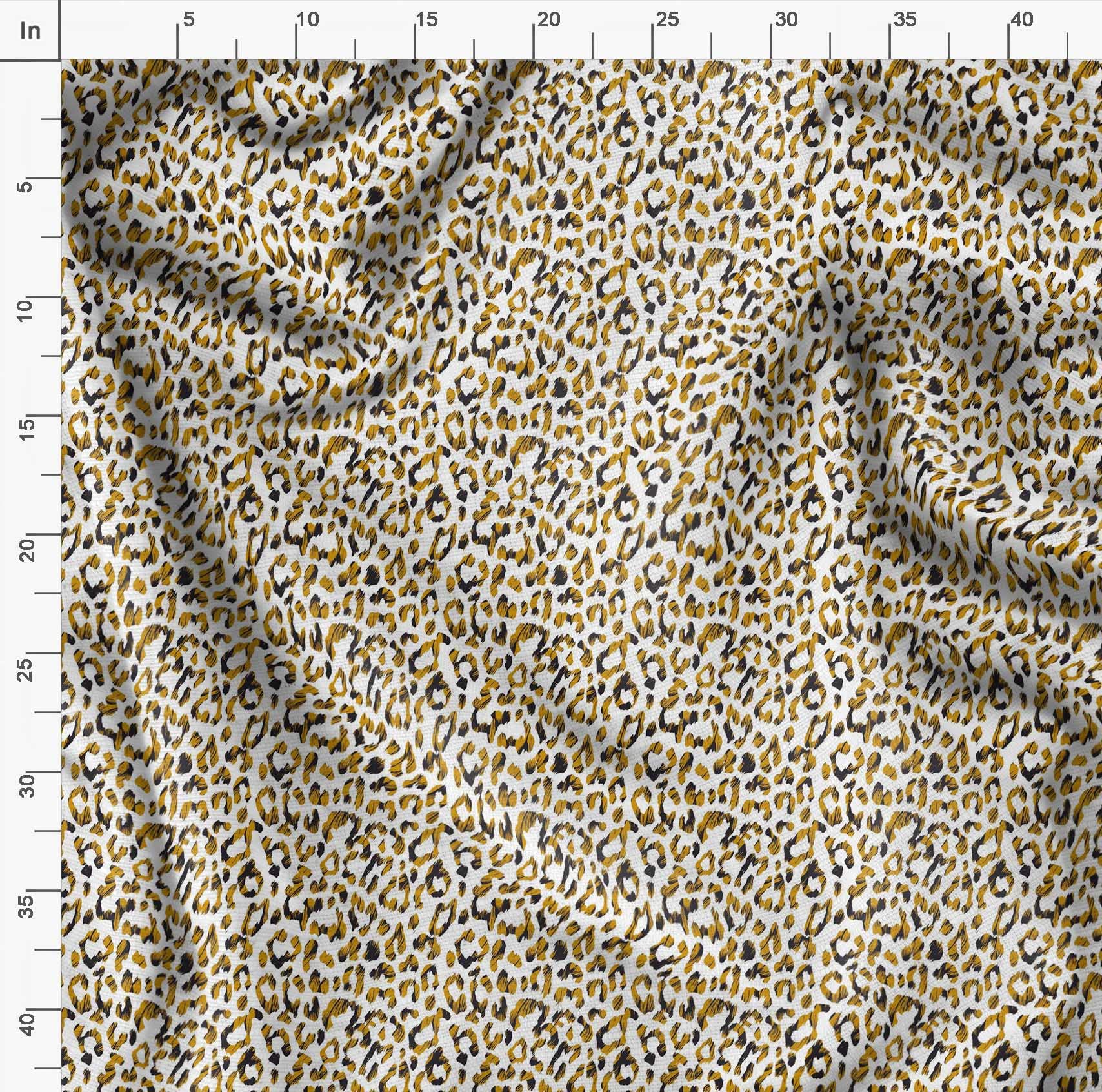 Soimoi Moss Georgette Brown Fabric by The Yard - 42 Inch Wide Leopard Print Animal Skin Textile - Stylish Trendy Printed Fabric for Dresses, Blouses, Scarves & DIY Fashion Projects