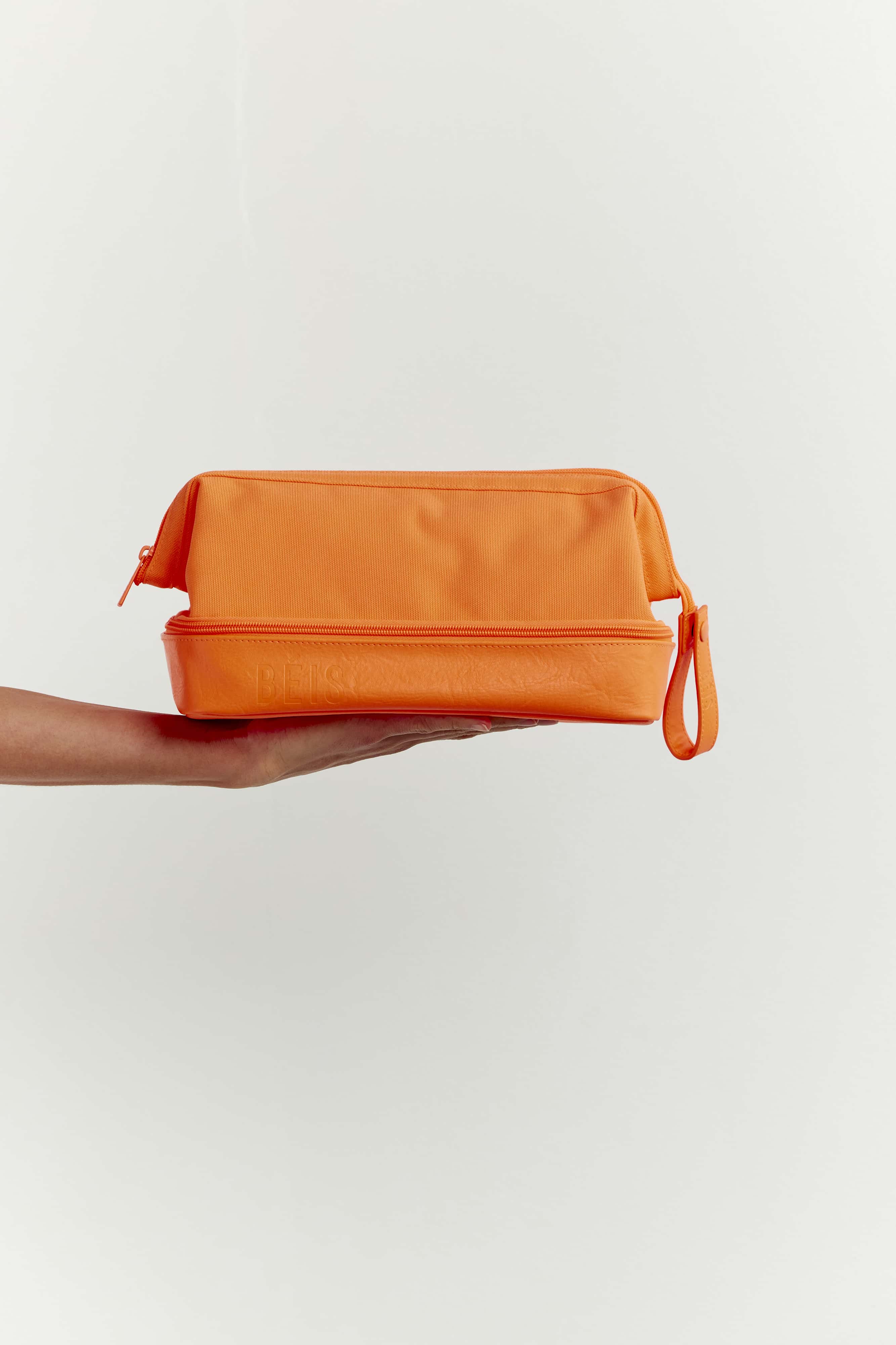 Premium Leather Dopp Kit in Creamsicle - Travel Toiletry Bag for Men & Women - Perfect for Gym, Business Trips & Weekend Getaways