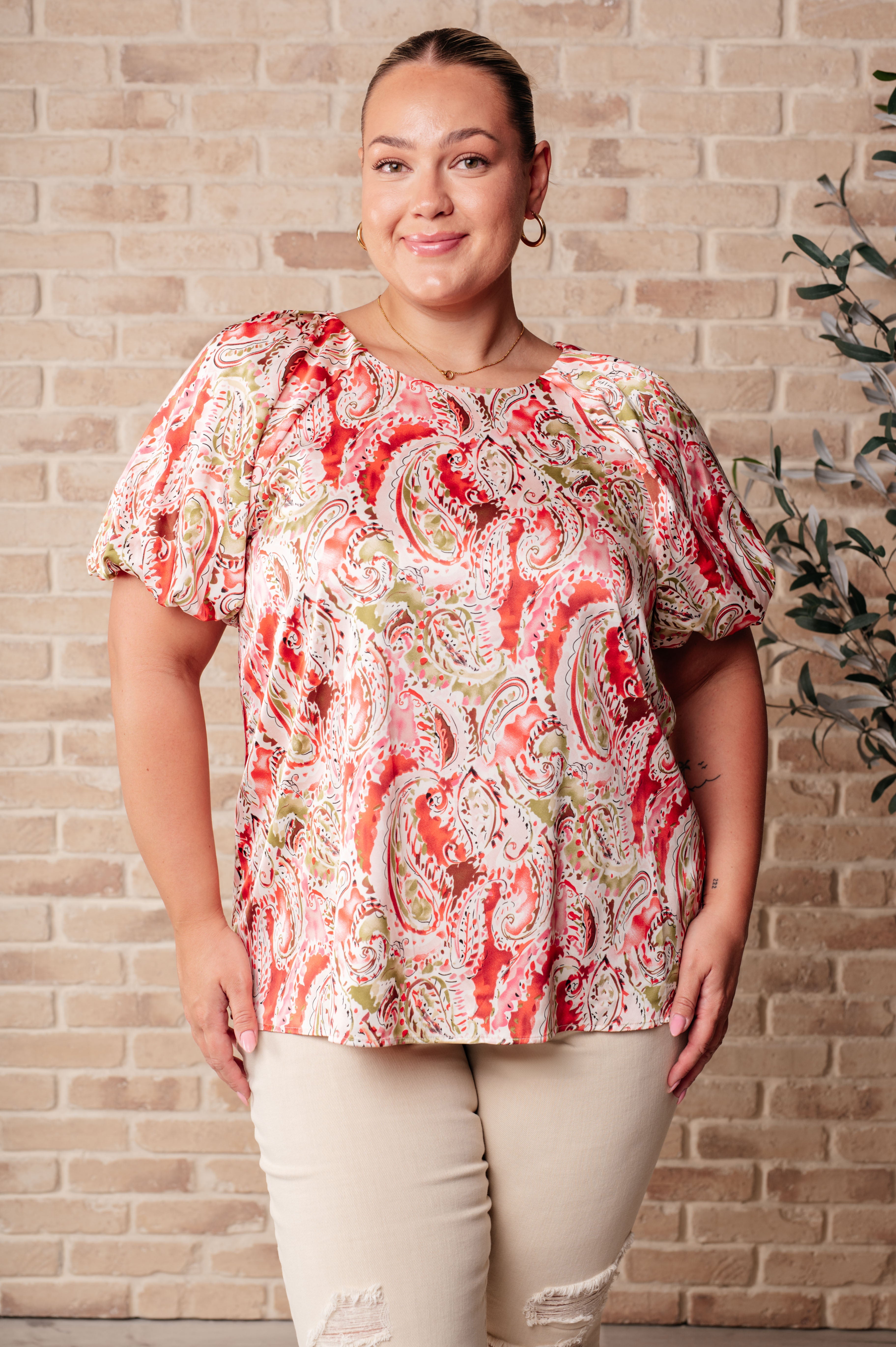 Hello, It's Me Paisley Blouse - Stylish Floral Print Women's Top for Casual Wear, Office & Date Night