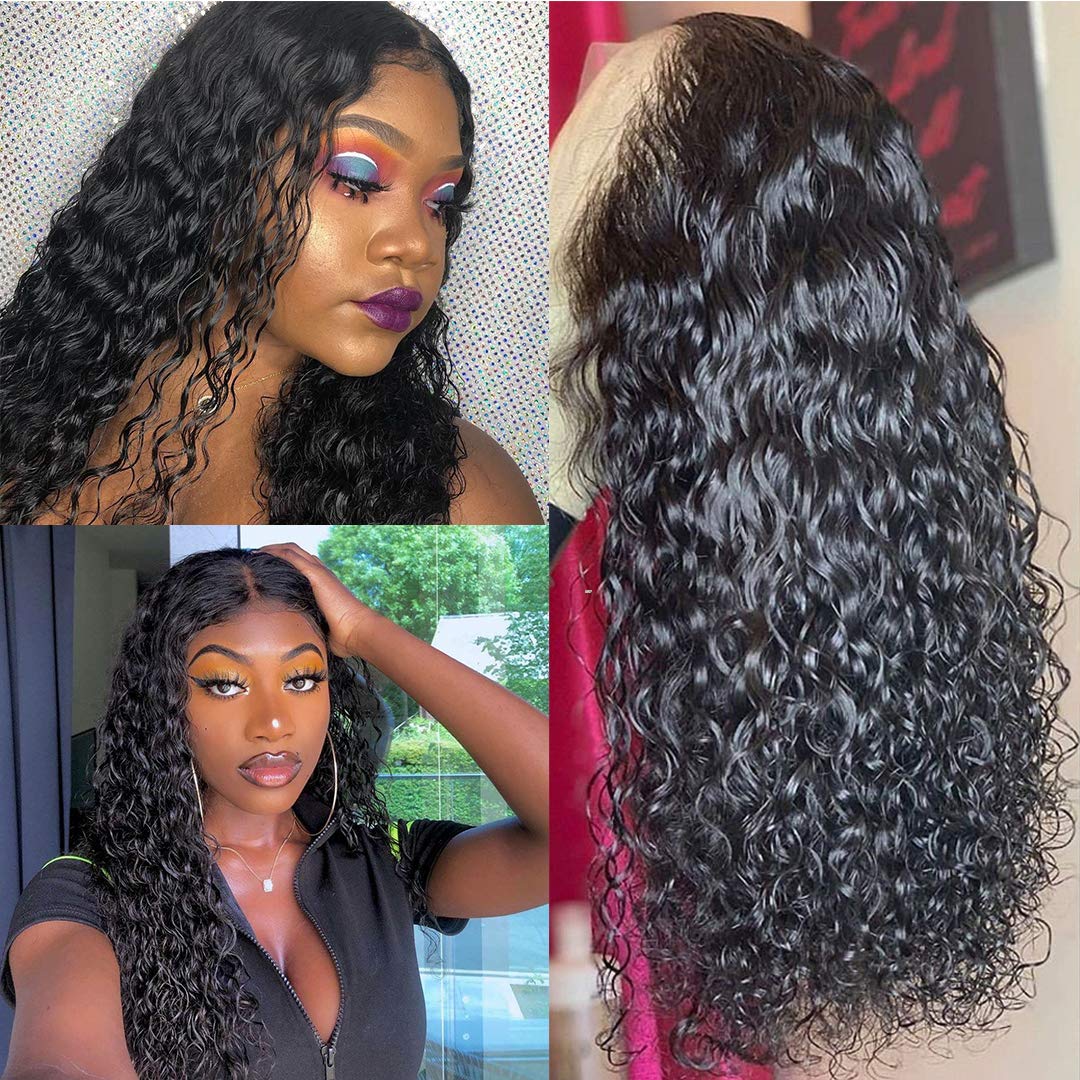 Glueless Water Wave Lace Frontal Wig - 16