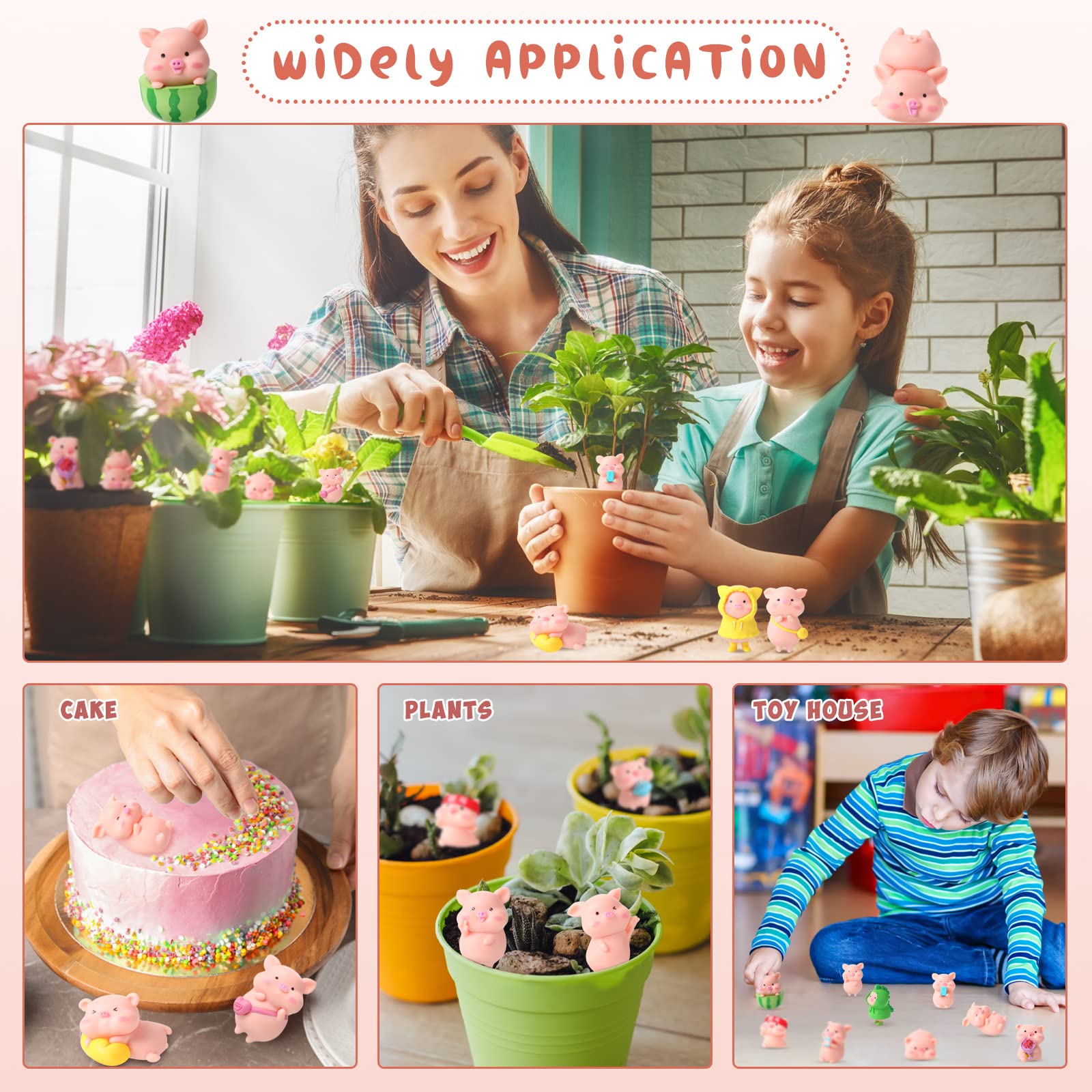 19 Pcs Mini Pig Figurines - Cute Animal Toy Set for Cake Toppers, Home Desk Decor, Birthday Party Supplies | Perfect for Farm Theme Parties, Baby Showers & DIY Crafts