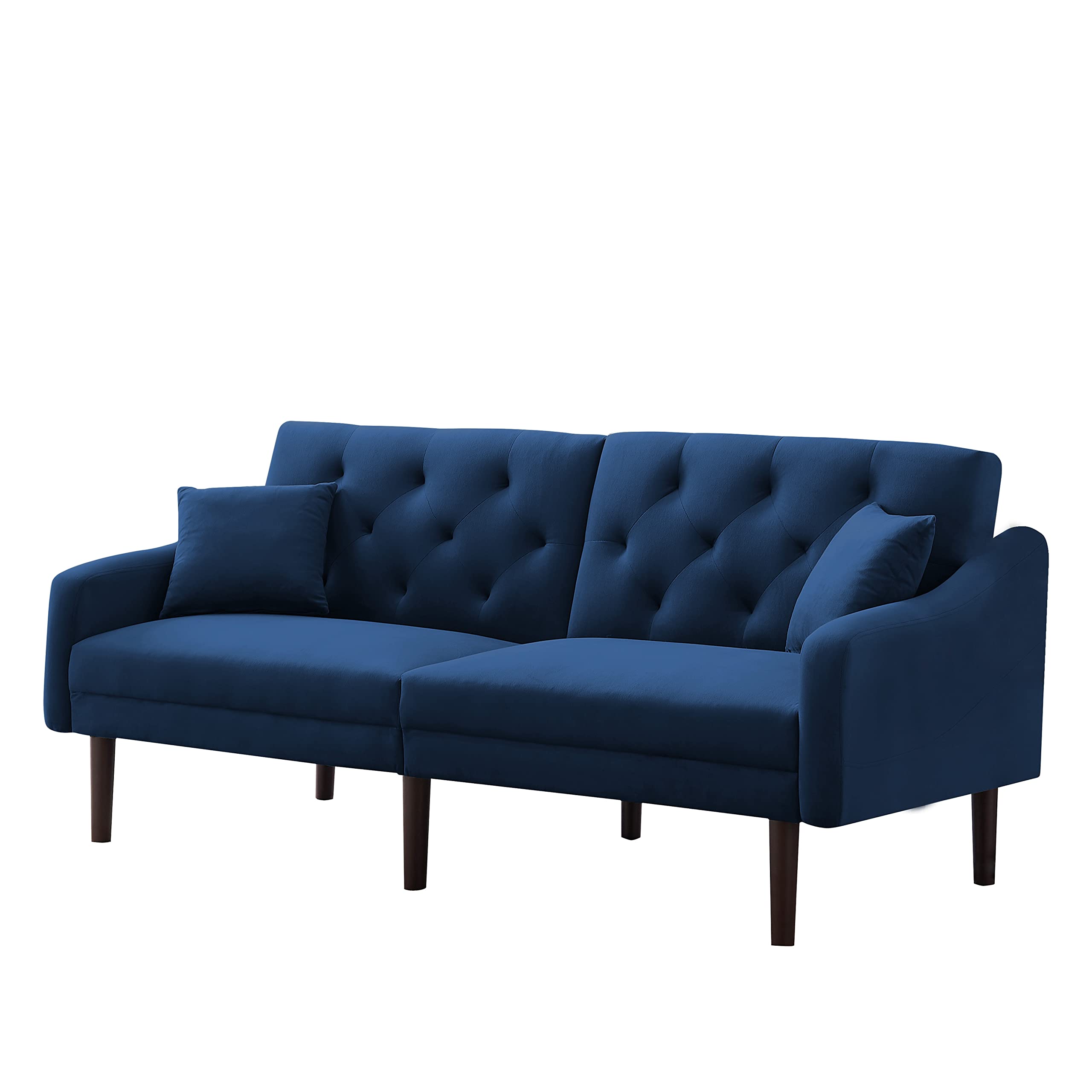 Modern Velvet Convertible Futon Sofa Bed - Soft Folding Loveseat Sleeper Couch for Small Spaces, Living Room, Apartment & Office - Perfect for Guest Room, Studio & Dormitory