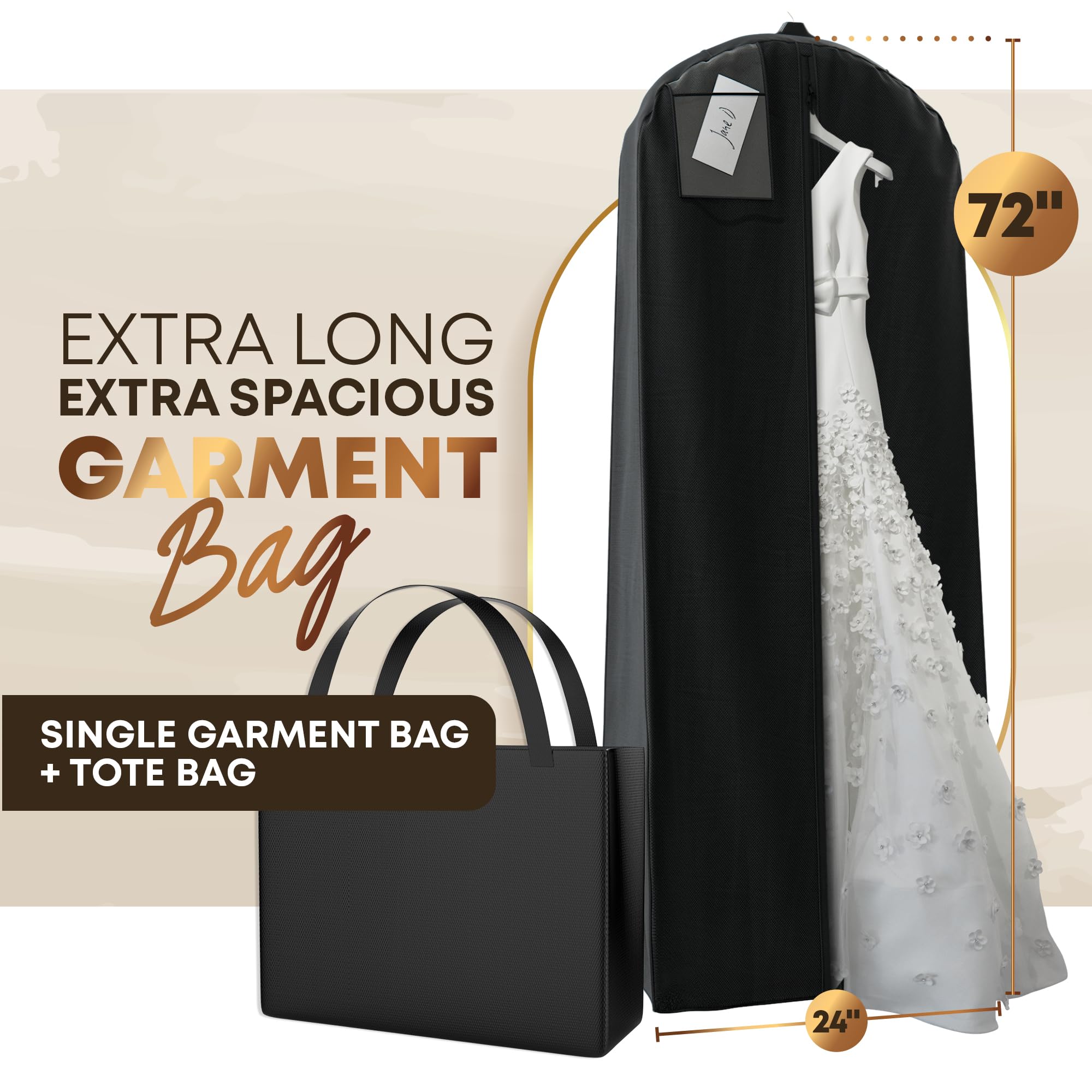 Your Bags Wedding Dress Garment Bag with Matching Tote - 72